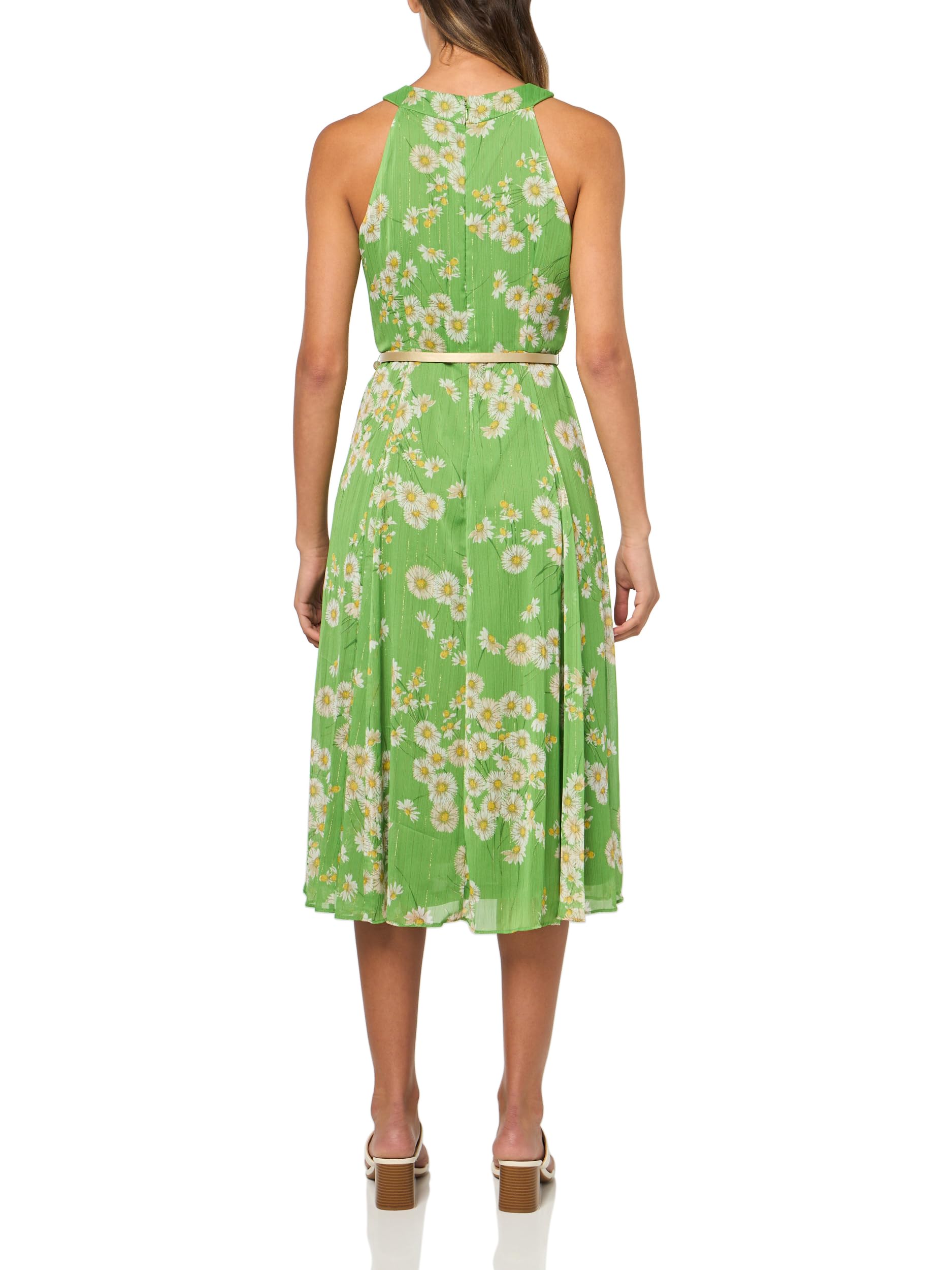 Tommy Hilfiger Women's Floral Belted Halter Dress Vestido Informal Mujer