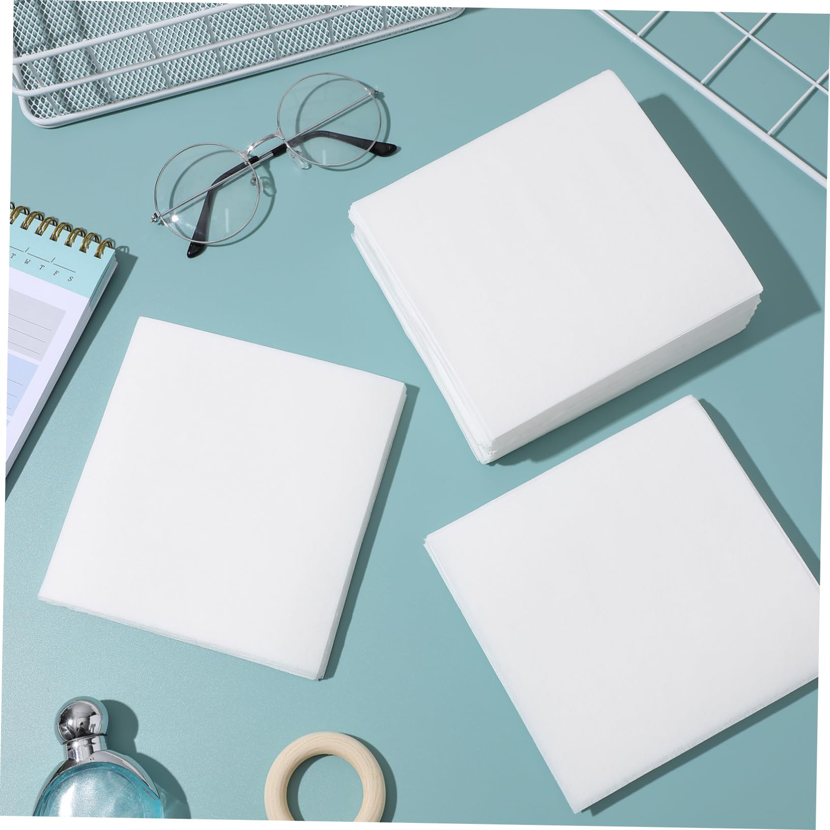 Ipetboom 300 Toallitas de Papel de Limpieza Desechable sin Polvo para Gafas y Teléfonos, Efecto de Limpieza y Prevención de Rayaduras, Fibra de Poliéster y Pulpa de Madera, Uso en Oficina