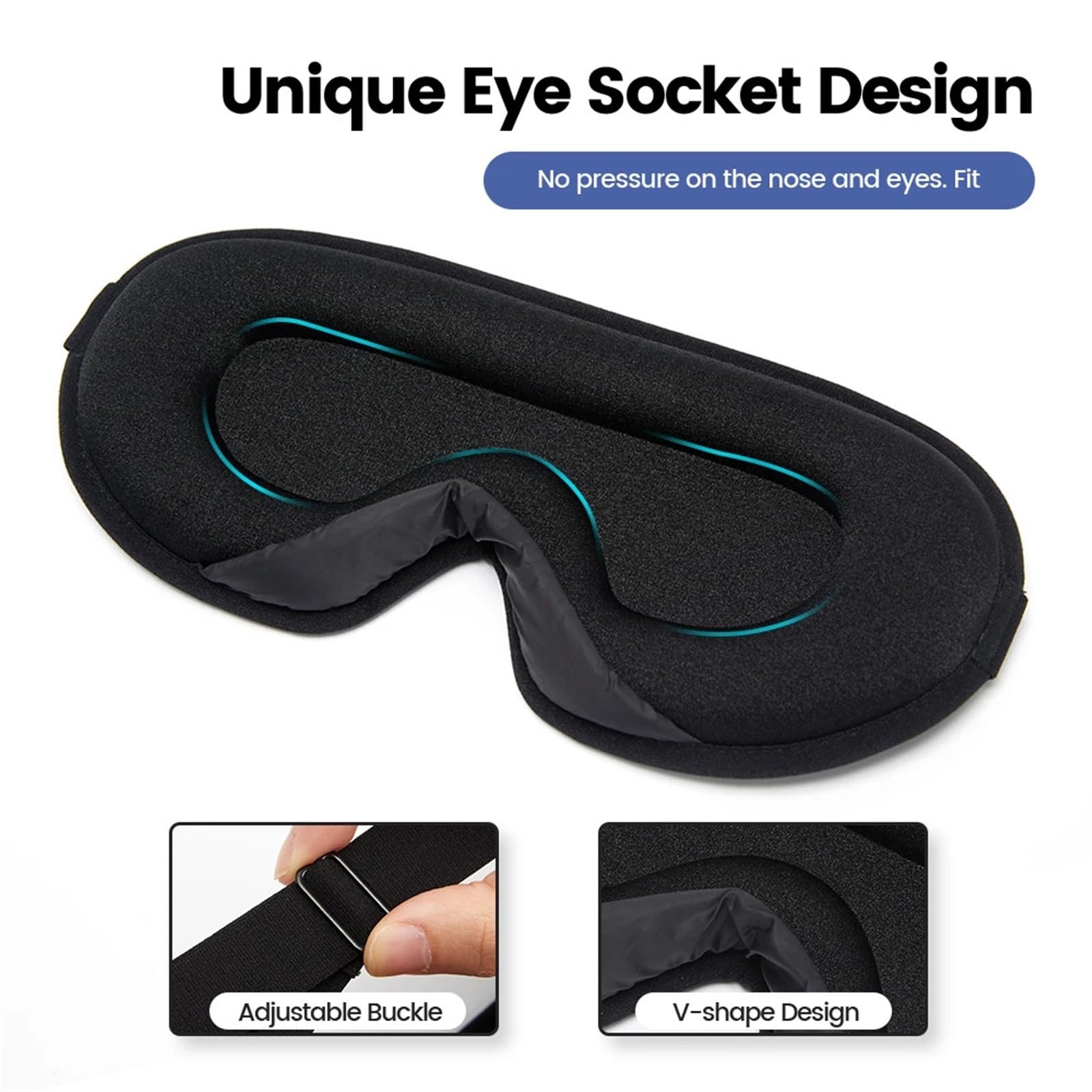 Máscaras para dormir Zero Eye Pressure Blackout pa Máscara de seda for ojos, máscara de seda con espuma viscoelástica 3D for dormir, parches for los ojos for viajes(Red)
