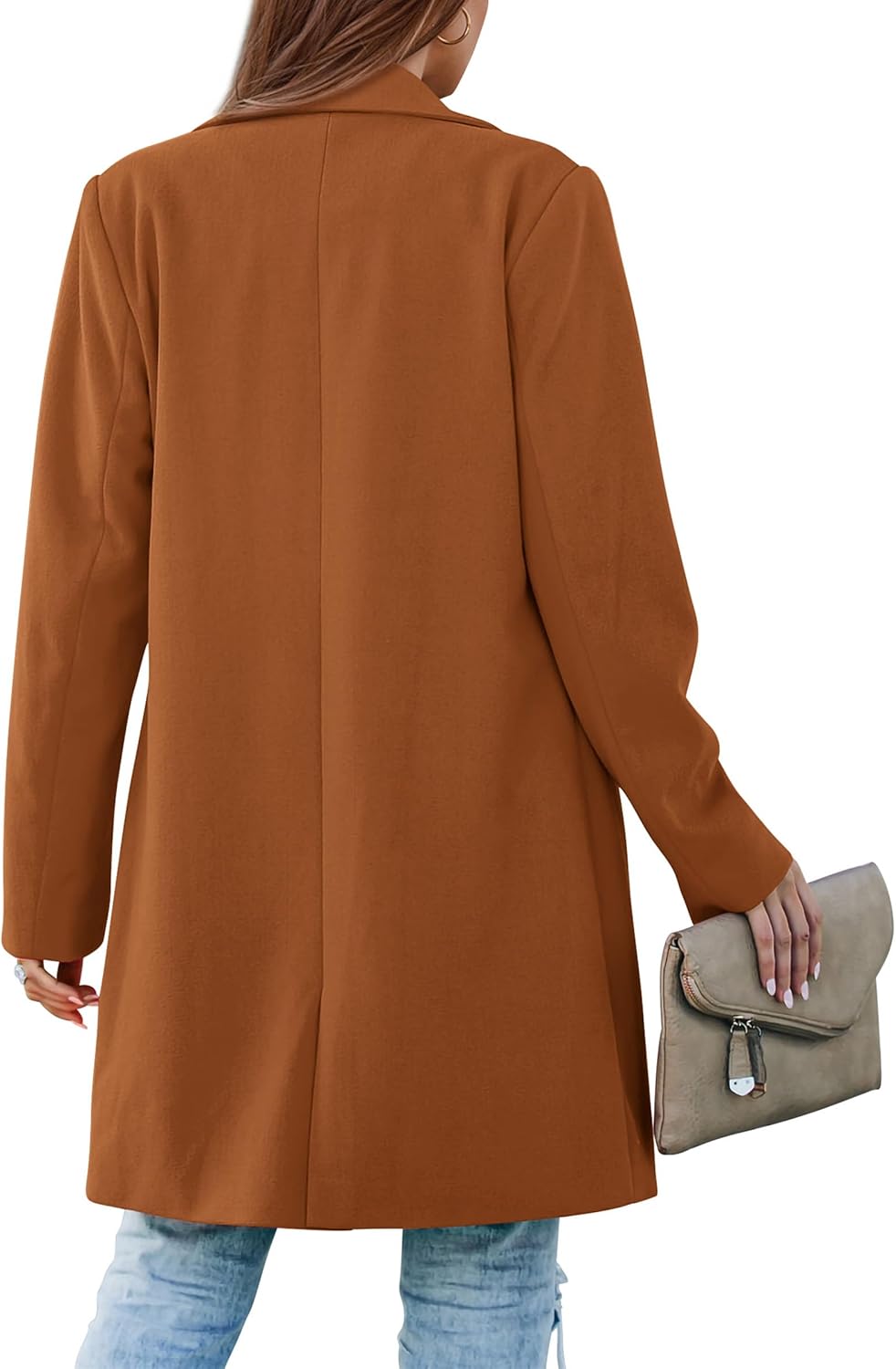 PRETTYGARDEN Women's 2026 Spring Fall Long Blazer Jackets Long Sleeve Lapel Pockets Loose Fit Work Casual Blazers Outerwear - Image 2