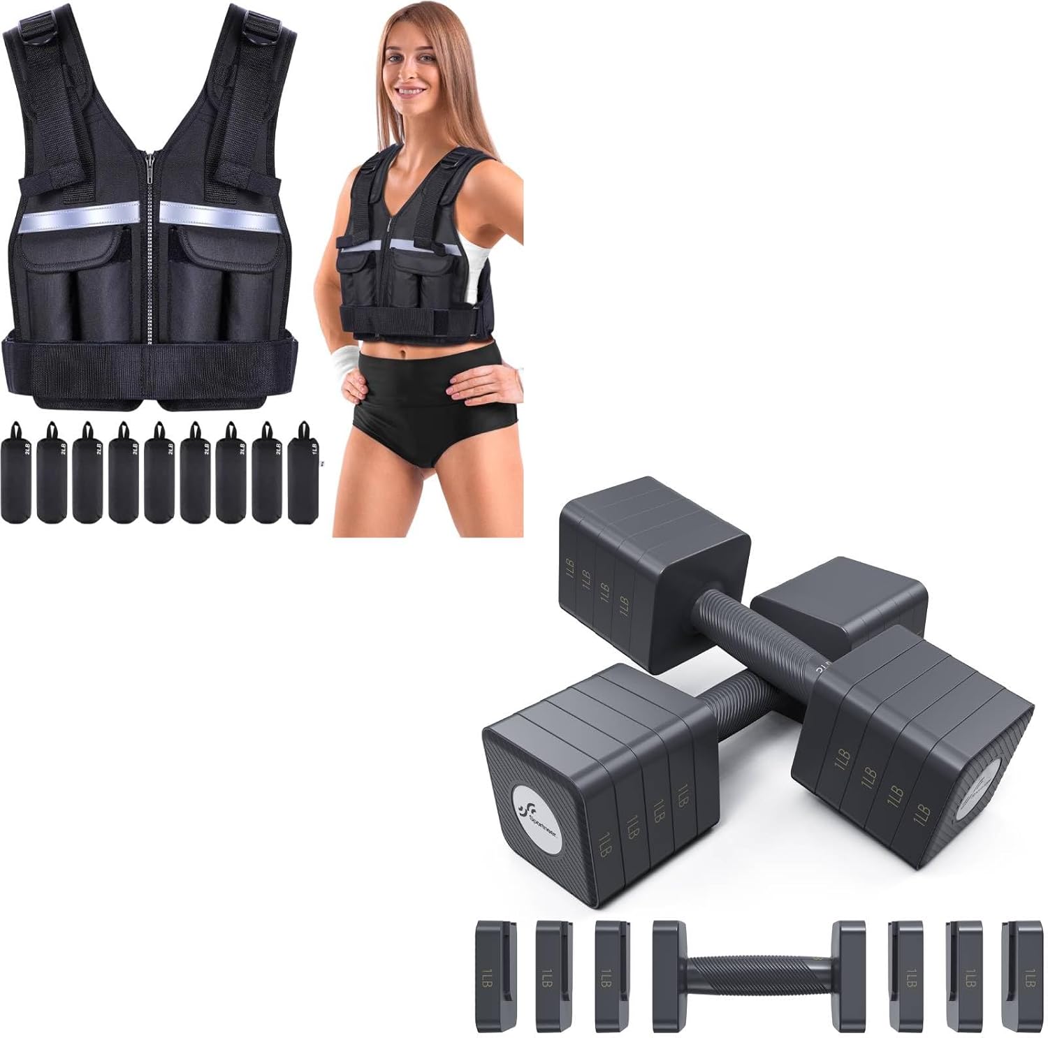 Weighted Vest with Dumbbells