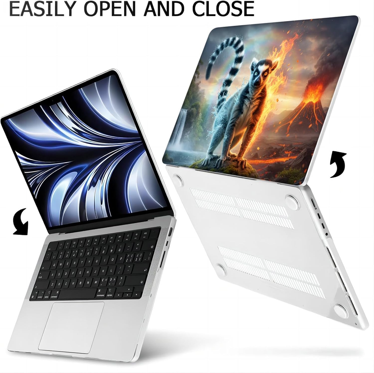Compatible with MacBook Neo 13-inch, Hard Shell Case with Keyboard Cover and Screen Protector (A3404 A18 Pro chip, 2026 Release) - Raccoons MC22755