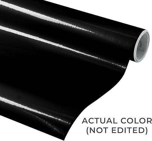 Miniatura 3 de VViViD DECO65 - Paquete de 2 rollos de vinilo para manualidades, cromado, plateado brillante y negro brillante, paquete de 2 rollos (7 pies x 11.8