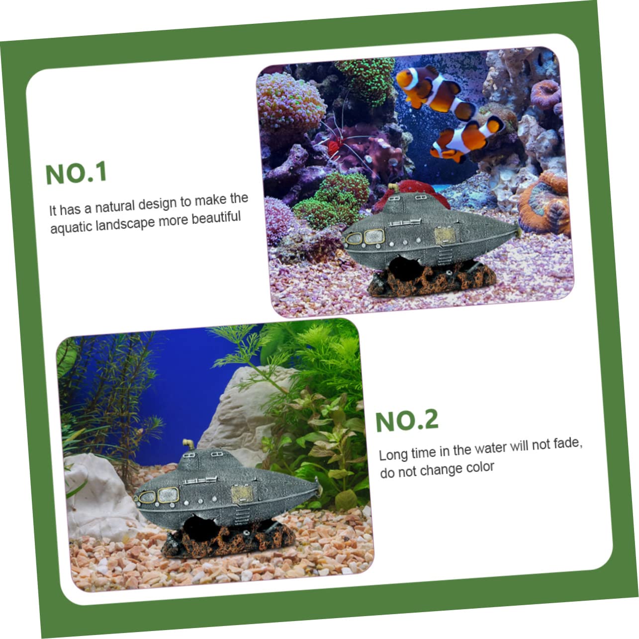 Toyvian 2 Pezzi Piccolo decorazione sottomarina decorazione del paesaggio del serbatoio di pesce arredamento grotta acquario alimentazione dell'acquario ornamento dell'acquario del fumetto