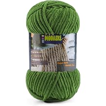 Baby Blanket Yarn for Crocheting - Soft Velvet Fluffy Chenille Yarn for Knitting Amigurumi Making Scarves, Doll - 100g/3.5oz 131 Yards Thick Plush Yarns 1, Army Green