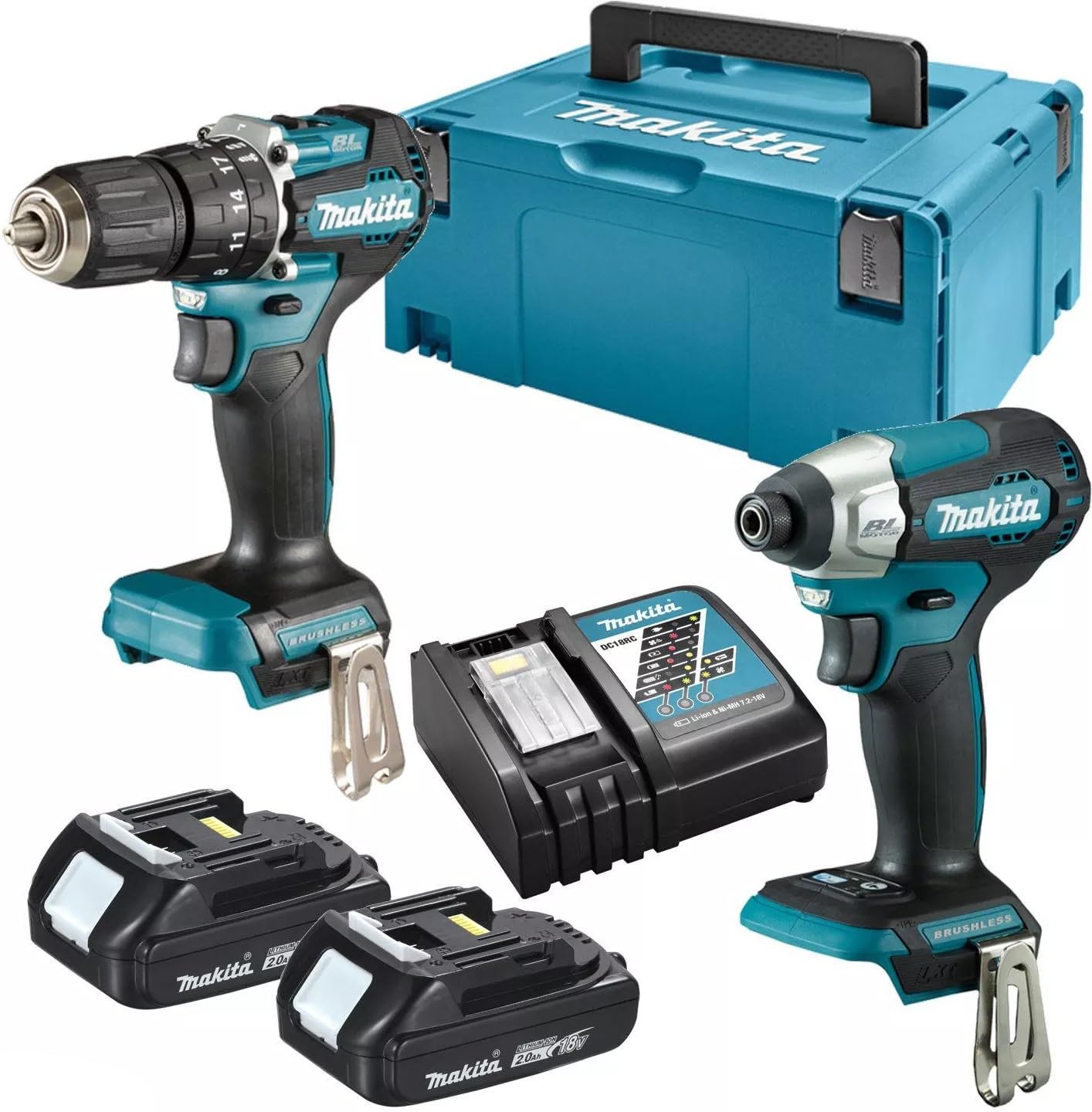 Makita Combo DTD155Z + DHP483Z BL 18V LXT 2Ah 2 Bat. MakPac Marke