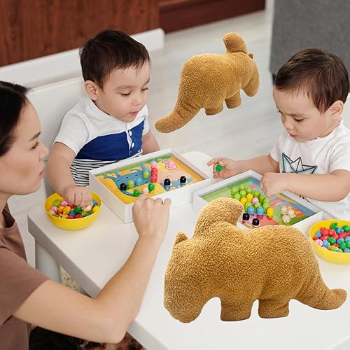 Miniatura 4 de Dino - Almohada de pepita de pollo Triceratops de 16 pulgadas, almohada de peluche suave para decoración de habitación linda, regalo único para