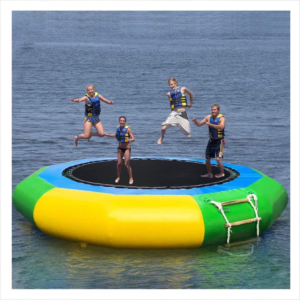 Homefami Inflatable Water Trampoline Bouncer Water Splash Padded Swim Platform for Water Sports Outdoor (10 Ft)
