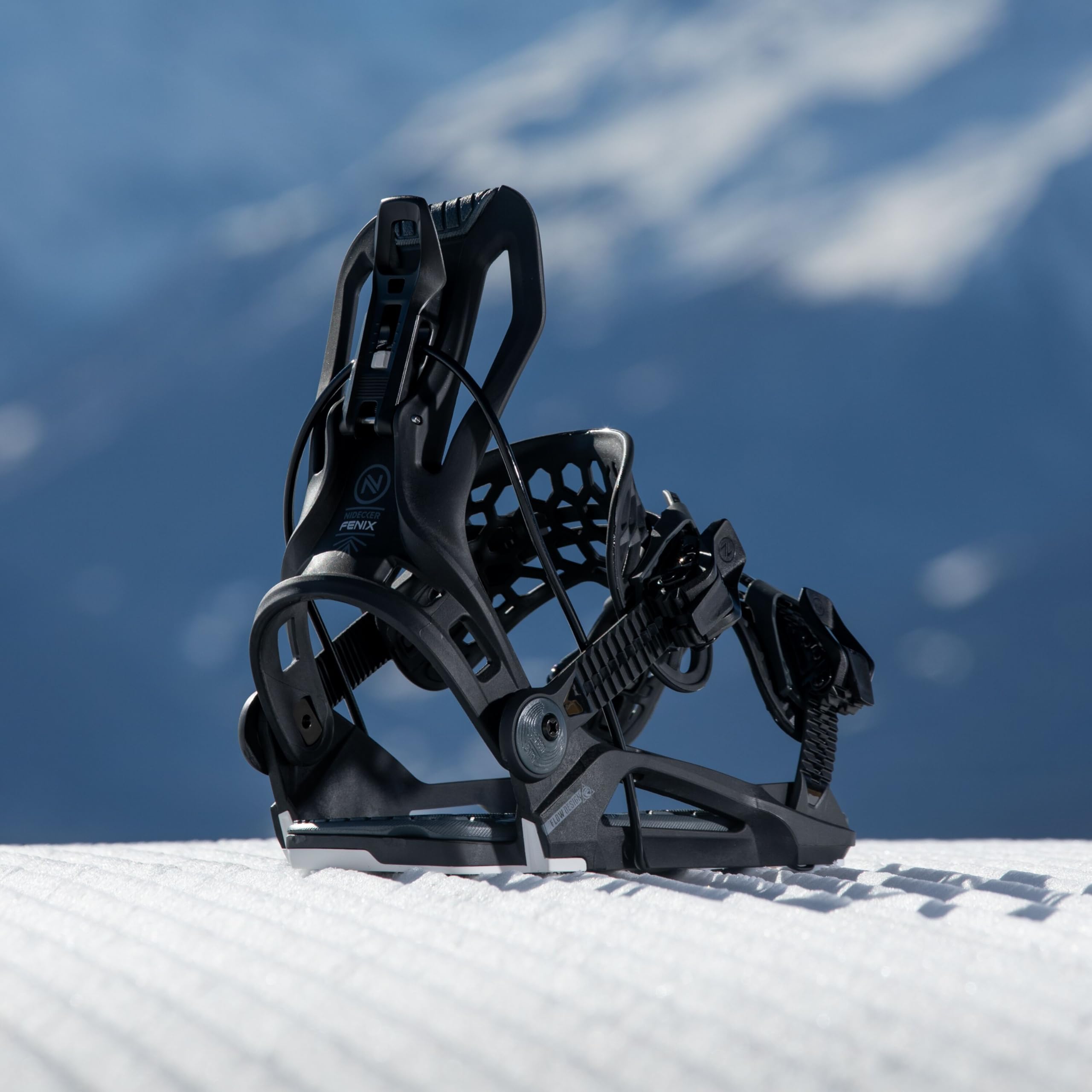 Nidecker Flow Fenix Snowboard Bindungen – Mid-Flex All-Mountain Bindung mit Asym UniBack & Eva Base