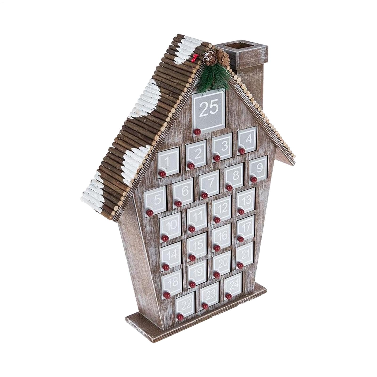 Weihnachts-Adventskalender Haus,Haus-Adventskalender,Countdown | Adventskalender | Weihnachts-Adventskalender 24 Tage, Countdown-Kalender mit Schubladen für Kinder und Erwachsene