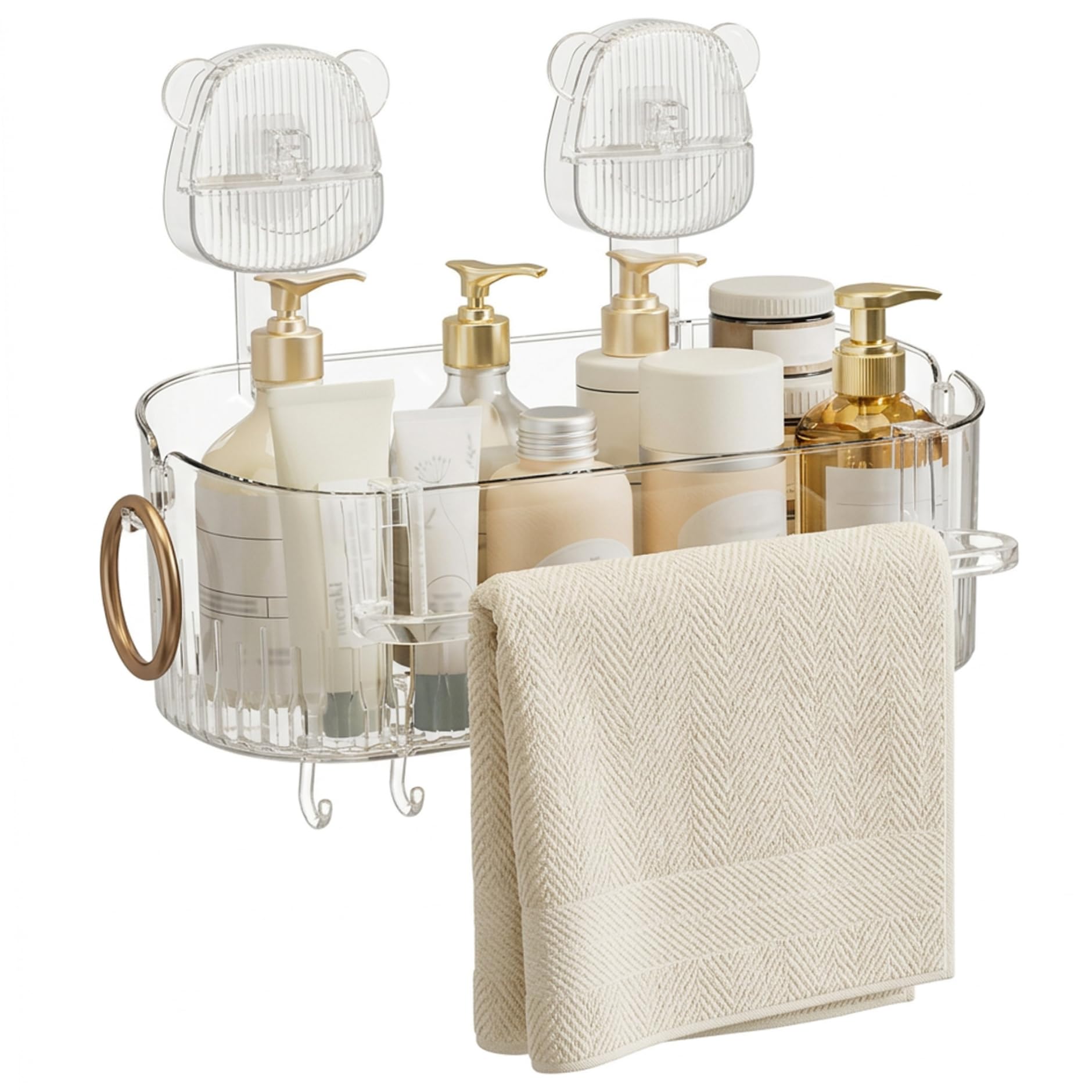 Caddies de douche à ventouse et étagère de rangement murale de salle bain sans perçage