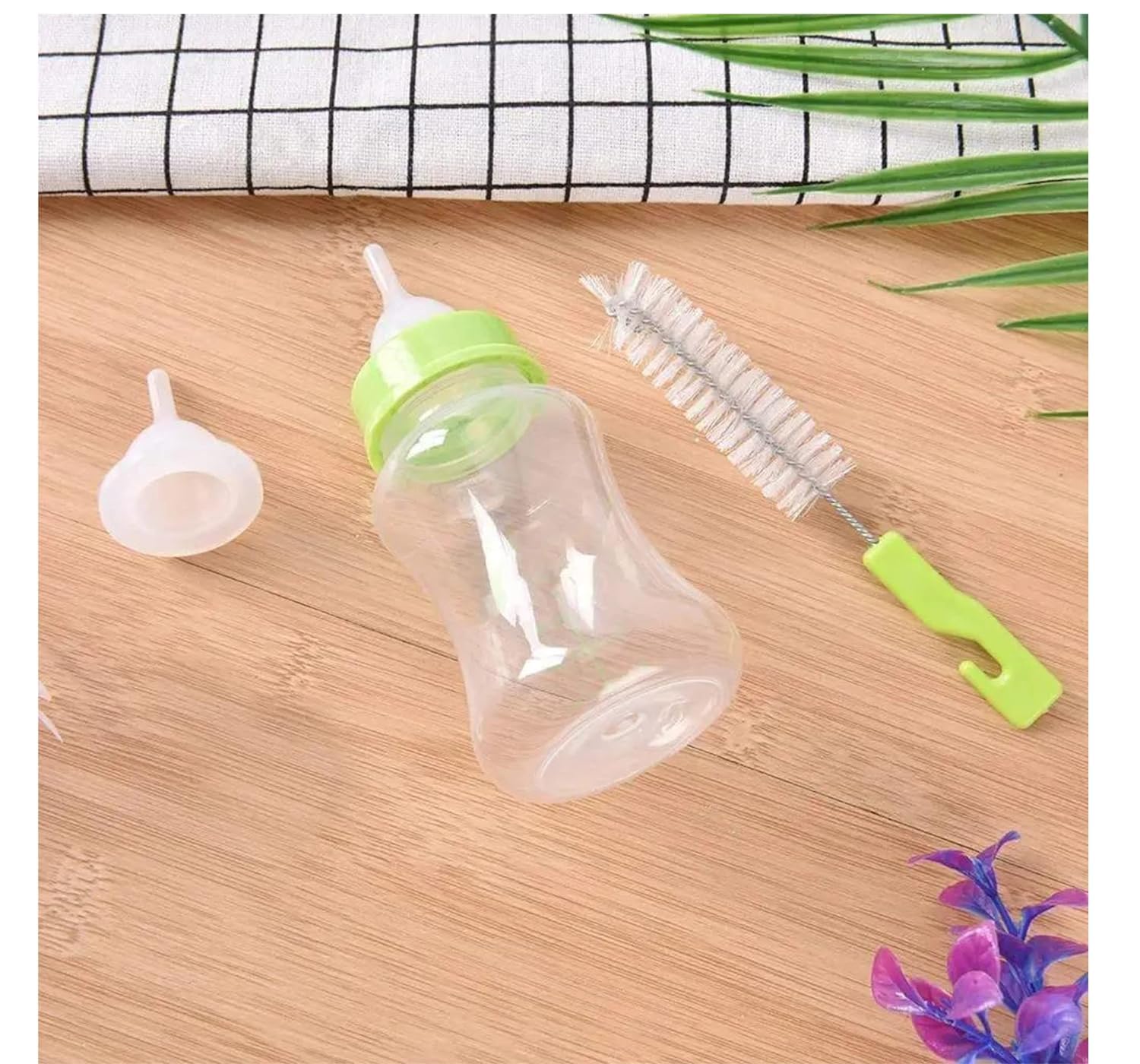 KsPups Pet Nurshing Bottle Nipple Set - Milk Feeding Bottle with Cleaner Brush and Hole Needle for Small Dogs, Cats and New Born Animal (Color May Vary) 3