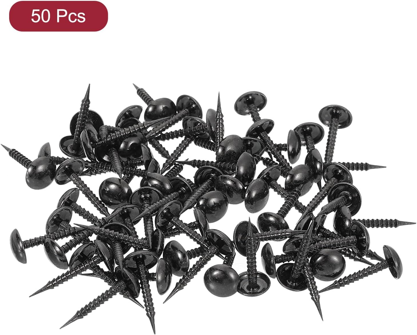 50Pcs Upholstery Nails, 8x20mm Upholstery Tacks Furniture Tacks Round Head Decorative Tacks for Sofas Beds DIY Project, Black