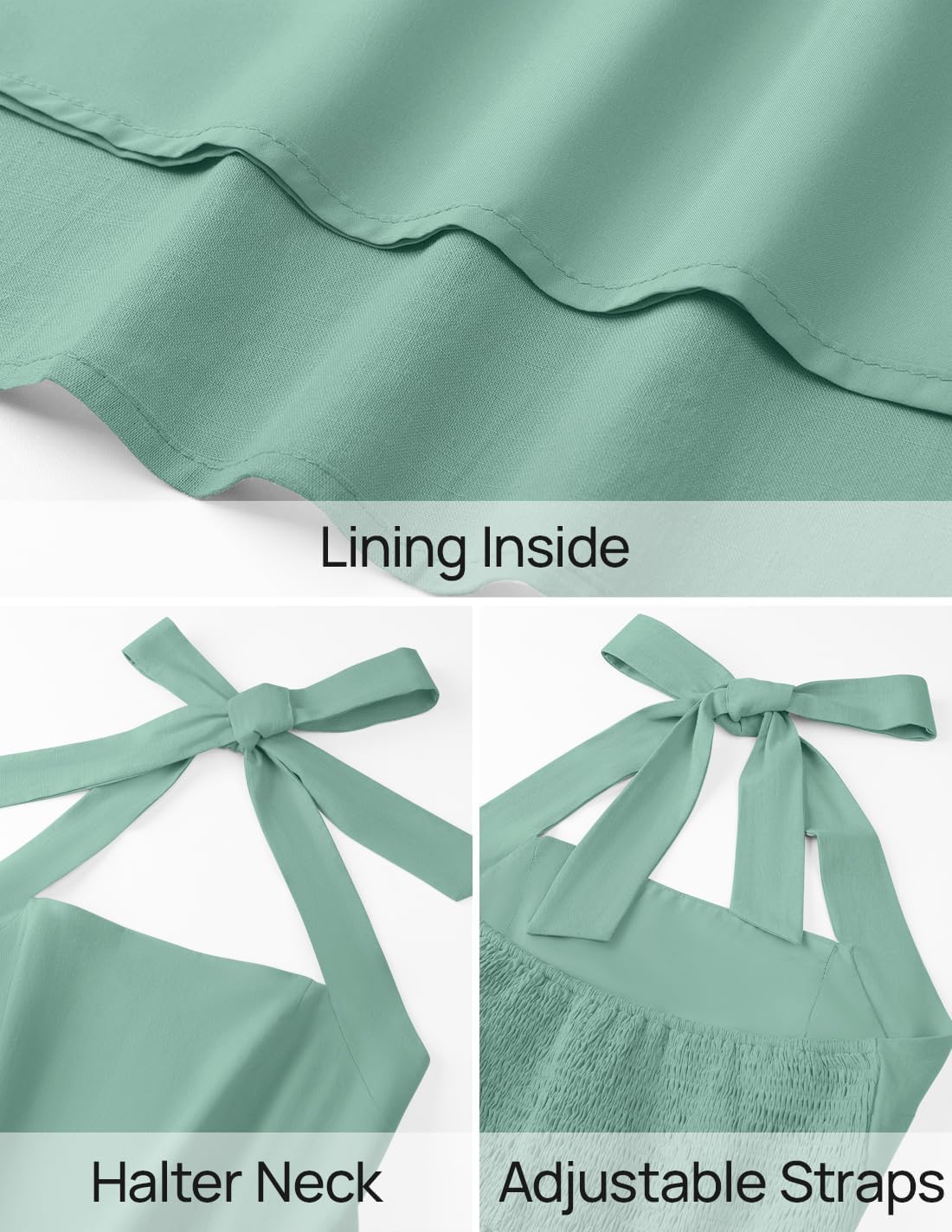 ZESICA Women's Summer Sleeveless Halter Midi Dress 2026 Off Shoulder High Waist Flowy Beach Wedding Guest Long Dresses - Image 7