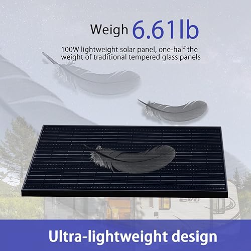 Miniatura 4 de Kit de panel solar de 12 V, 200 W, módulo fotovoltaico monocristalino ligero de 100 vatios con controlador de carga de 20 A, alimentación fuera de