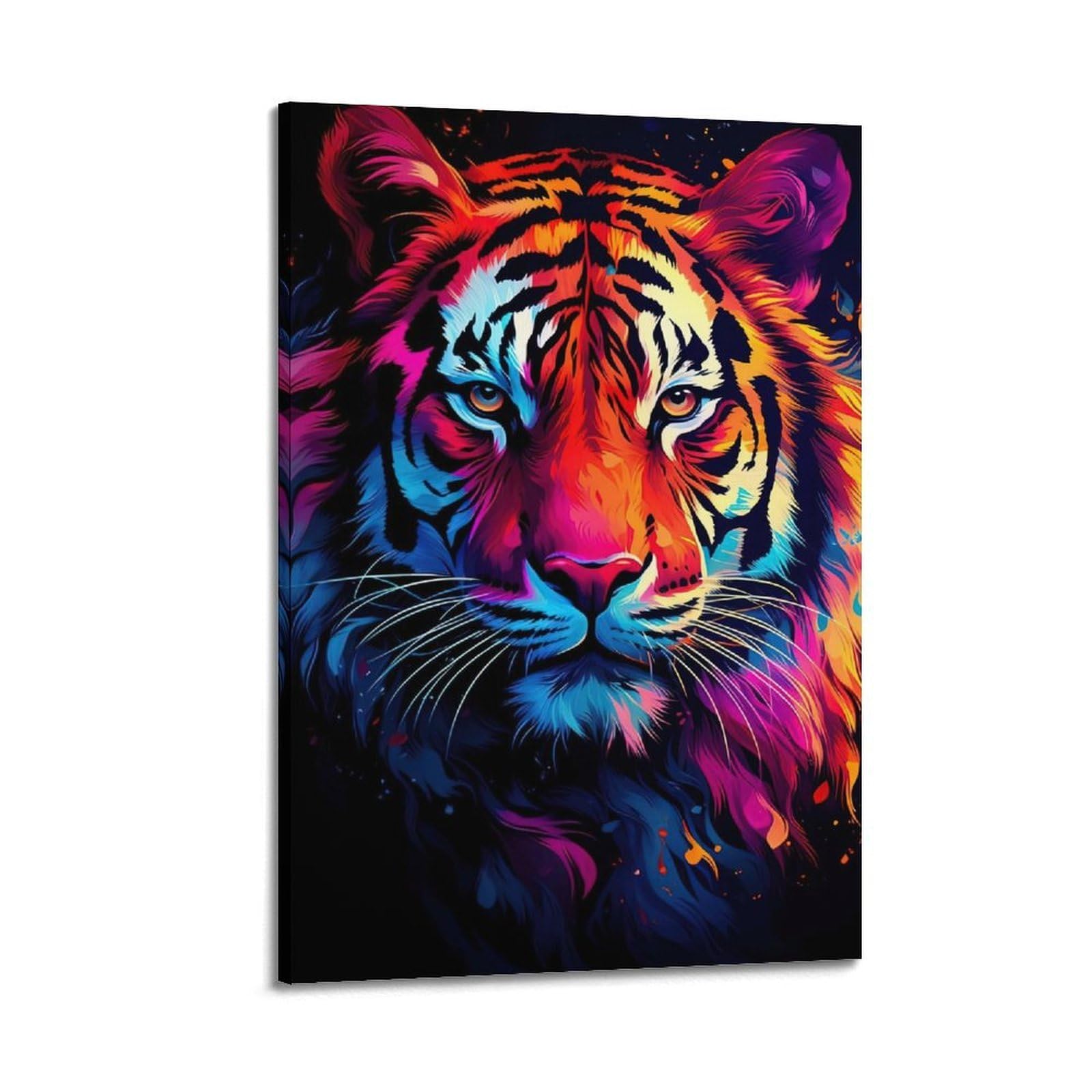 ZSZWHJ Animal Artwork Poster Tigers in The Night Poster Decorative Painting Canvas Wall Posters And Art Picture Print Modern Family Bedroom Decor Posters 20x30inch(50x75cm)