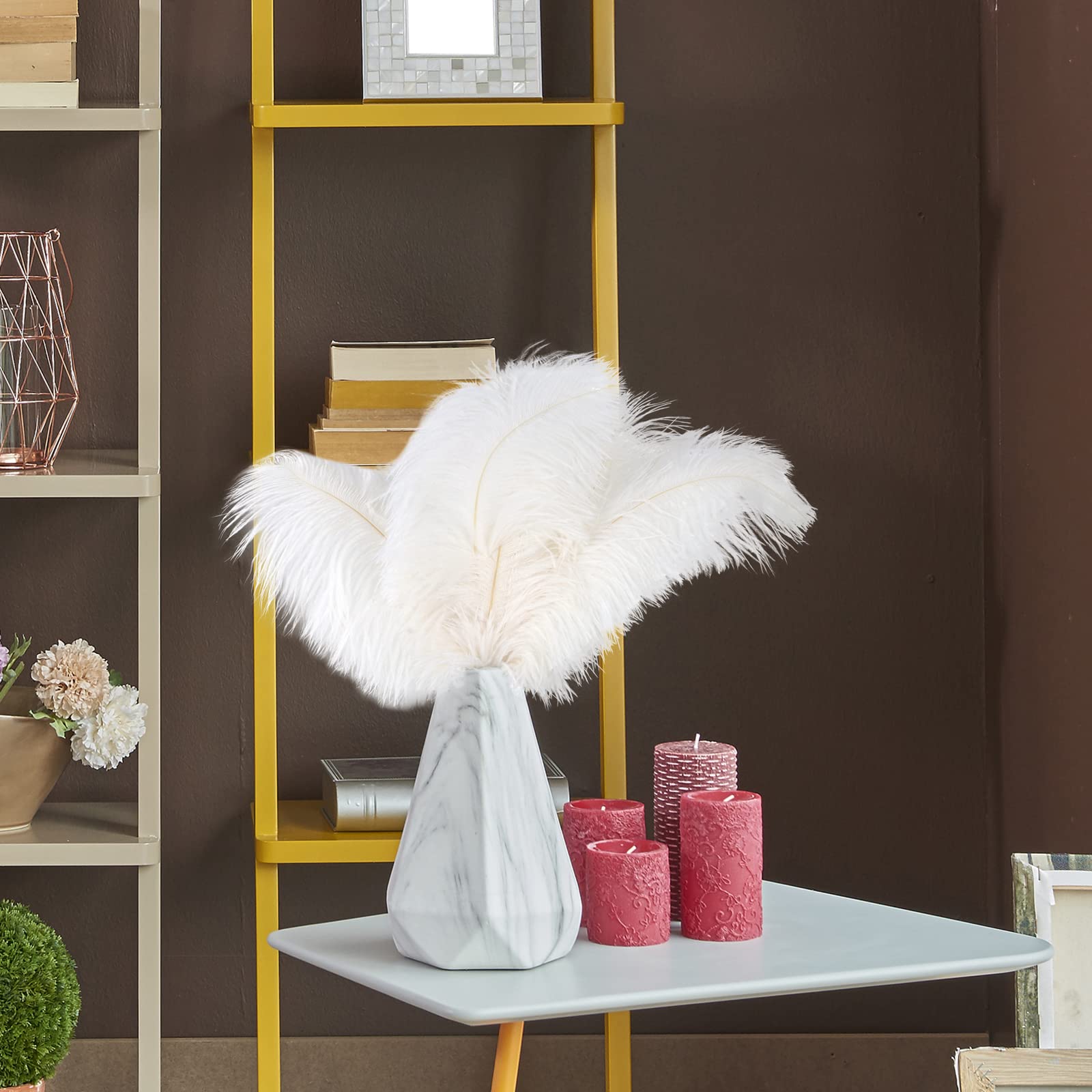 Fdit Natürliche Federn, Große Weiße Bastelfedern für Hochzeiten und Traumfänger, 20er-Pack, Einfach zu Verwendende, Elegante Dekoration (Kunststoffe 6)