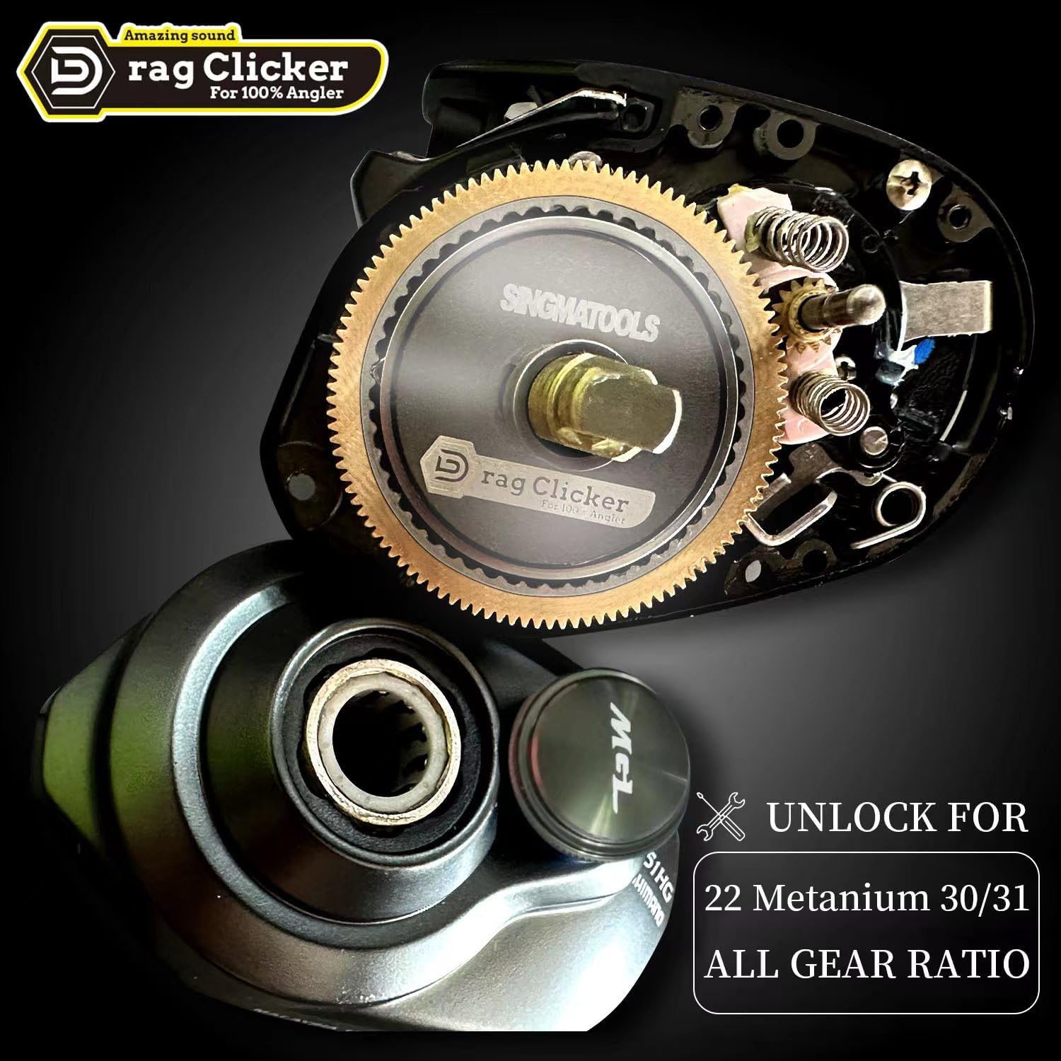 Baitcasting Reel Drag Clicker Kit for Shimano Curado Tranx Metanium Bantam Chronarch MGL SLX DC XT Series Fishing Gear and Equipment Reel Replacement Parts Baitcasting Combo