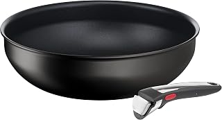 Tefal Ingenio Eco Resist On Wok Pan with Removable Handle - 11 in | Induction compatible wok frying pan - scratch-resistant titanium coating - stackable for space saving