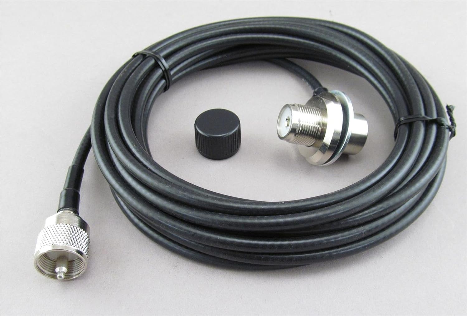 Comet CR‑5M Standard Mobile Cable Assembly 16 ft 9 in RG‑58/U Low‑Loss Coax Cable with UHF PL‑259 to SO‑239 Connectors for Vehicle and Antenna Installations