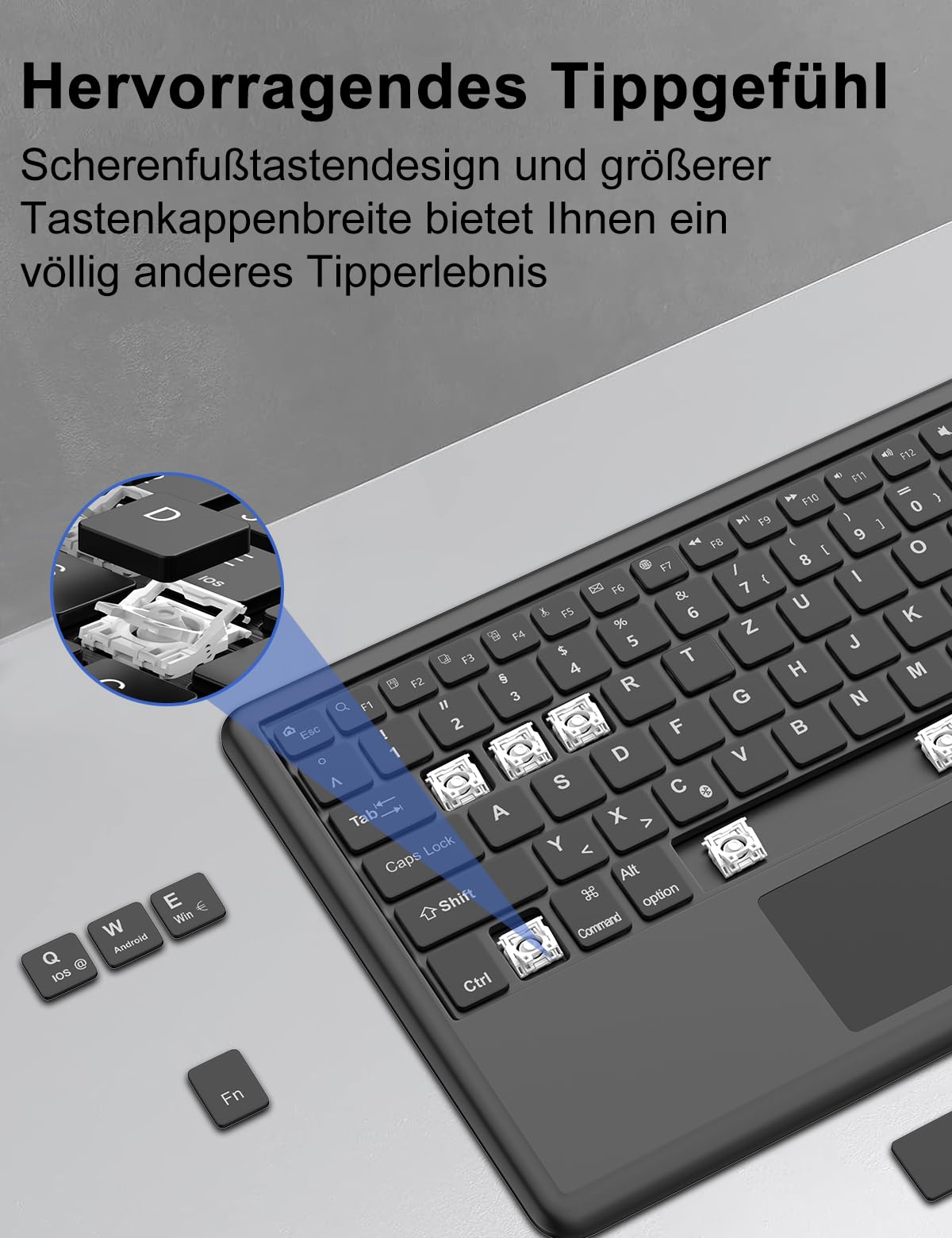 WINCHKING IPad Pro 12,9 Inch Hoes Met Toetsenbord - 1e/2e Generatie 2015/2017, Verlicht Draadloos Met Touchpad