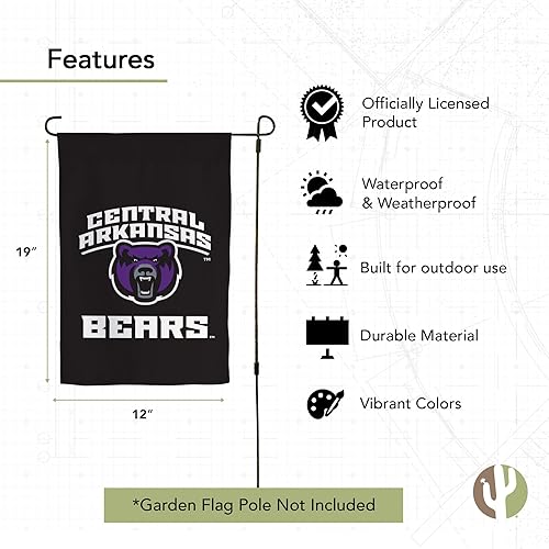 Miniatura 4 de Desert Cactus Bandera de jardín de la Universidad de Arkansas Central UCA Bears Banner 100% poliéster (diseño B)
