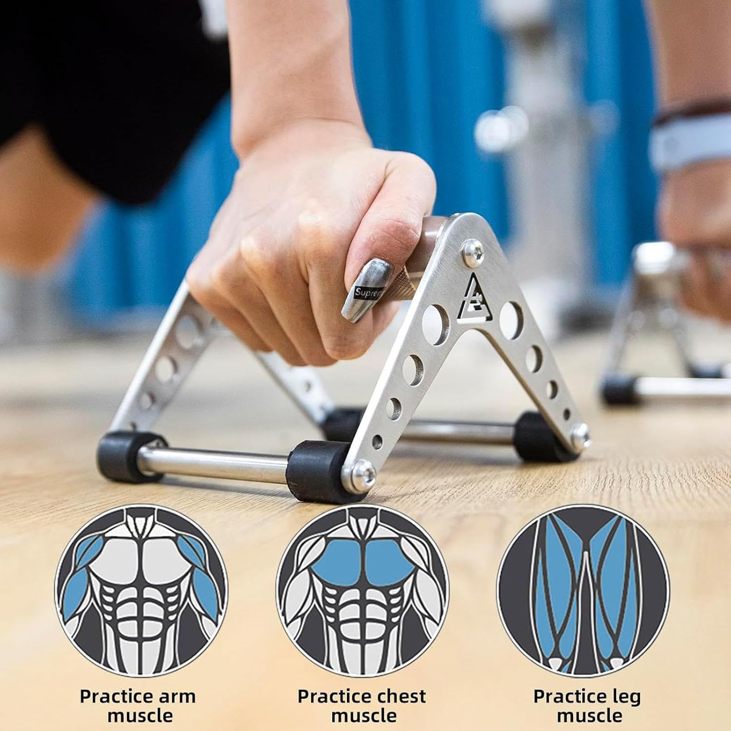Stainless Steel Pushup Stands,Push Up Bars for Floor,Non-Slip Handle,Portable Push Up Stands for Strength Training with Non-Slip Rubber Ring for Fitness
