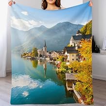 Austria Throw Blanket Bed Blanket Famous Hallstatt Village in Austria Super Soft Throw Blankets for Couch Bed and Travel 30x40 Inch