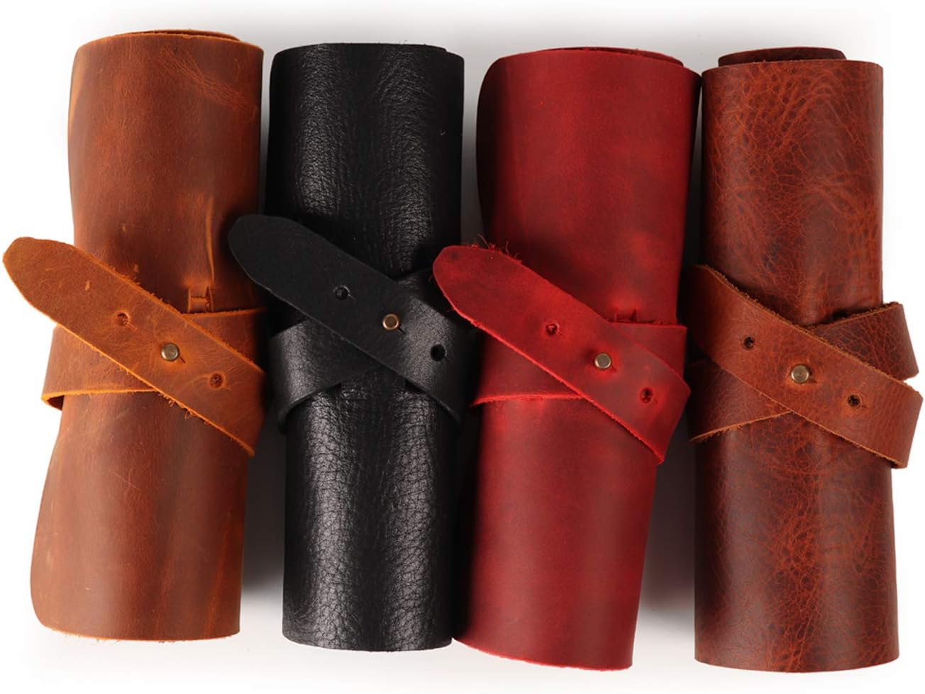 Londo Genuine Leather Retro Pen and Pencil Case - Metal Snap Fastener, Pencil Pouch Stationery Bag - Image 7