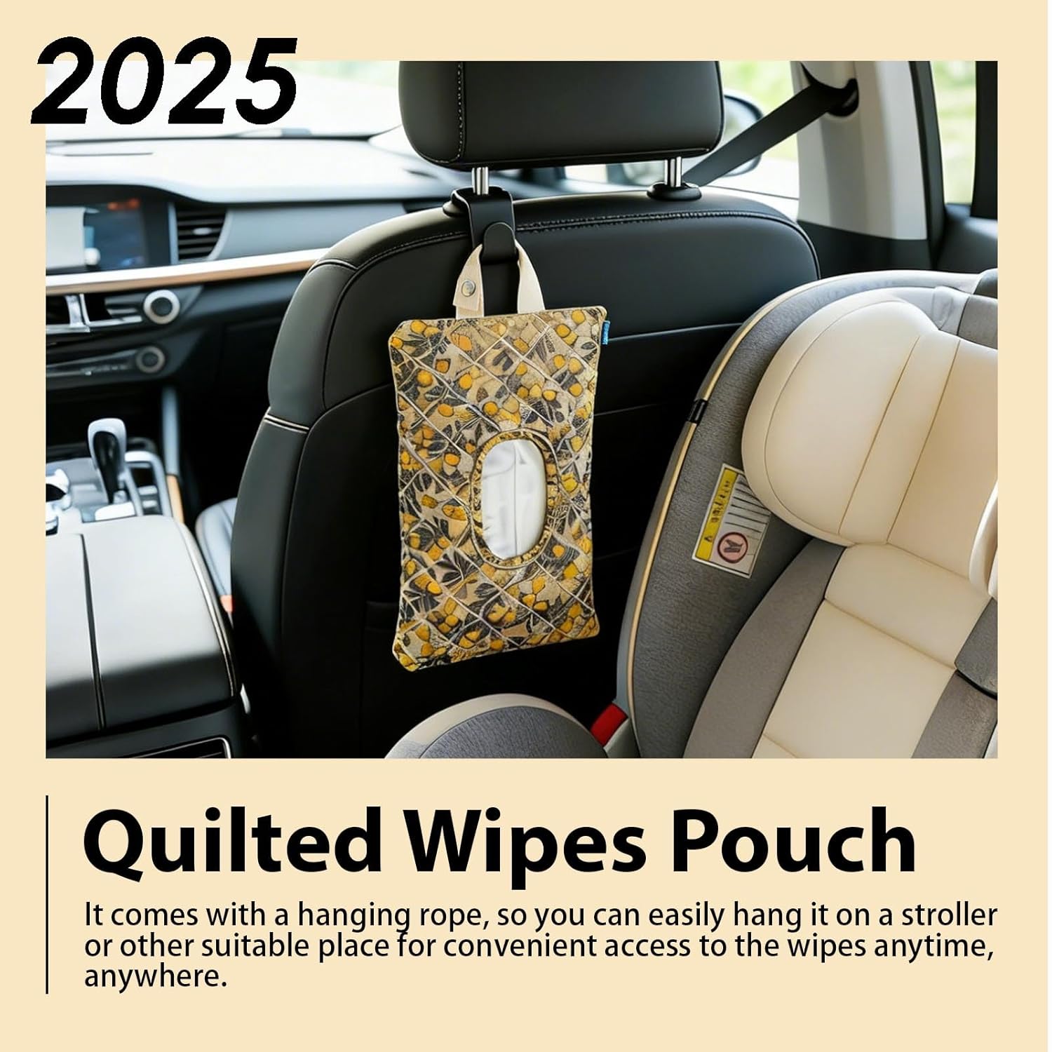 Quilted Baby Wipe Holder,Quilted Baby Diaper and Wipes Pouch,Floral Diaper Pouch Portable Mommy Bag,Reusable Wipes with Lanyard,Convenient Wipe Pouches for On-The-Go Parents (Set)