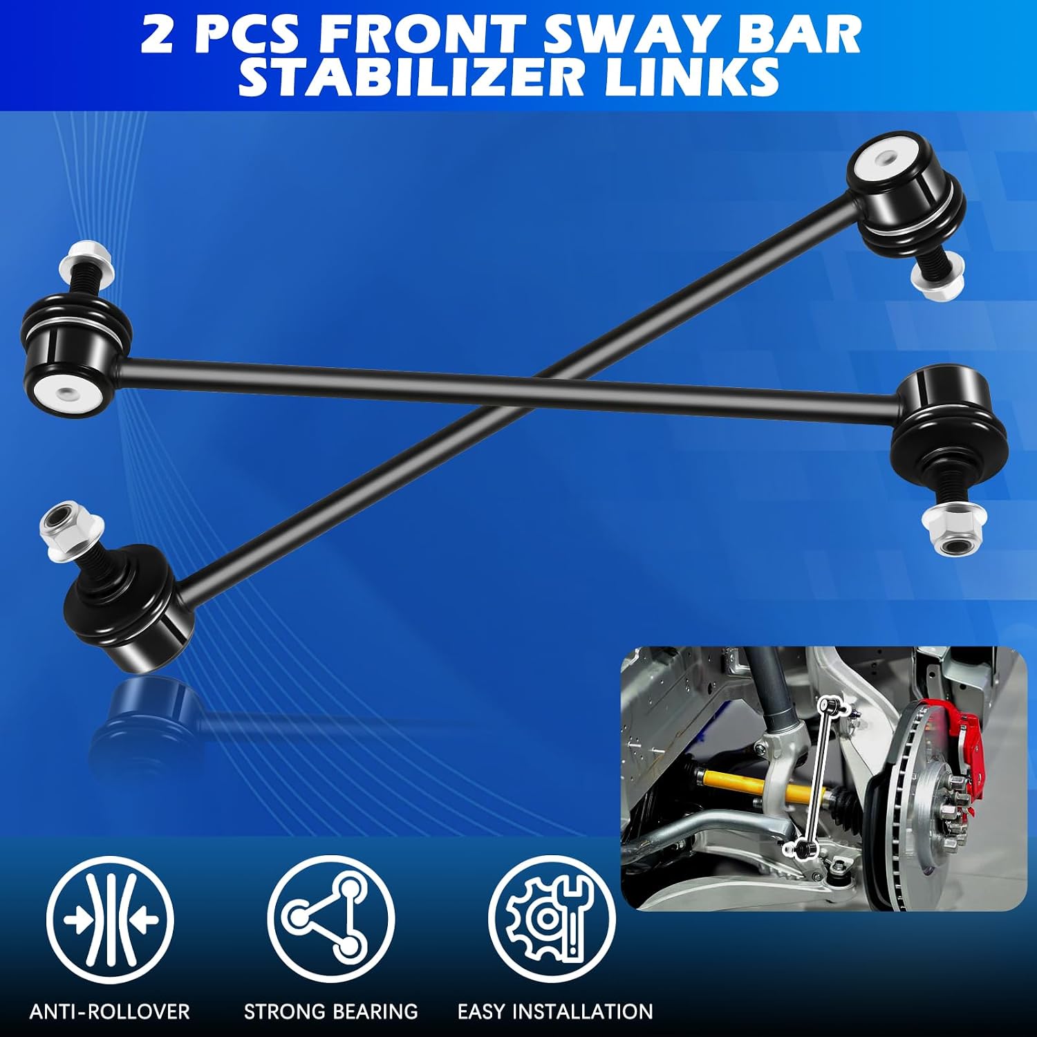 2Pcs Front Sway Bar Links Compatible with Toyota RAV4 2001-2005, Ford Escape 2005-2012, Mitsubishi Endeavor 2004-2011 - Replaces K80296