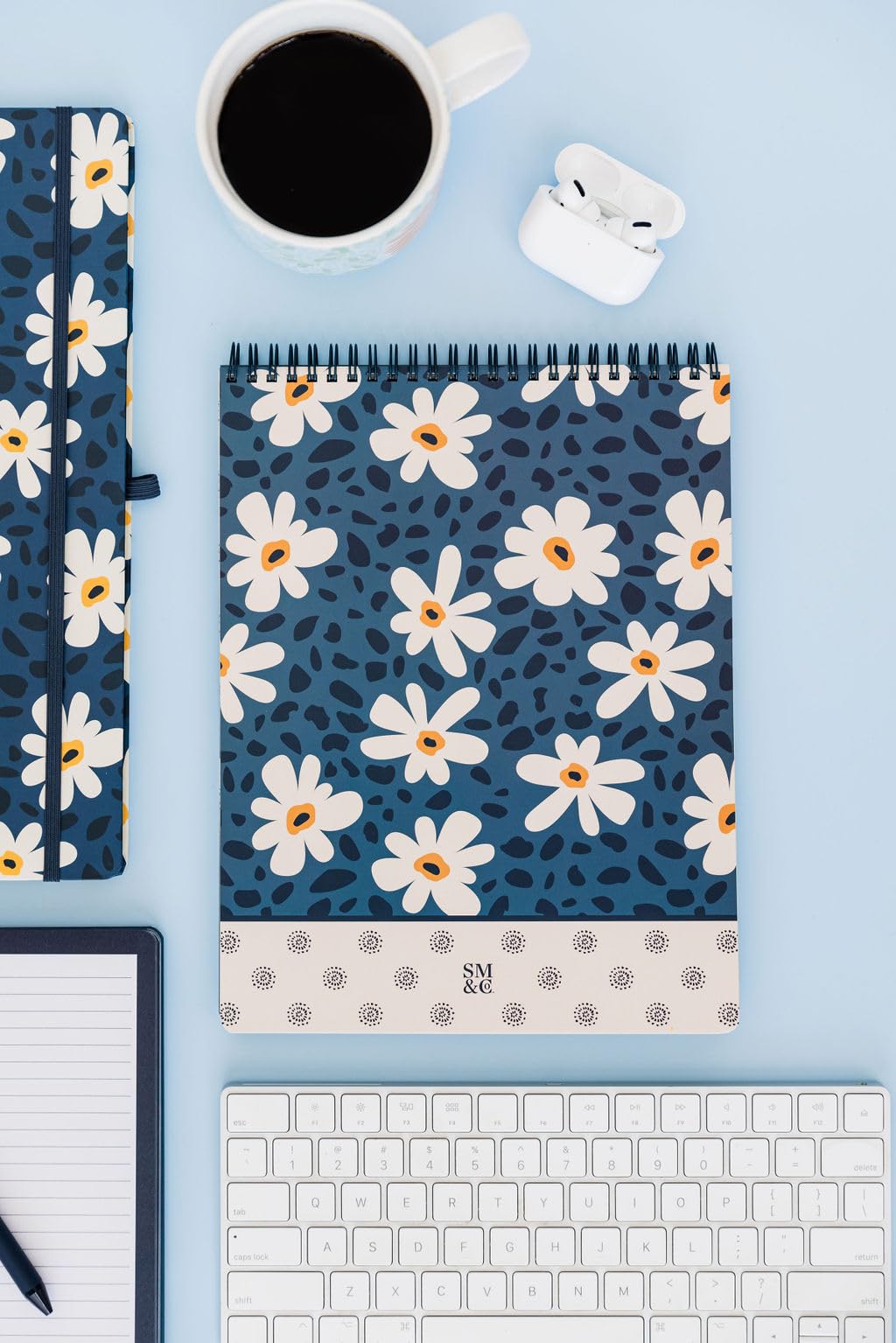 Steel Mill & Co Large Top Spiral Notebook College Ruled, 11" x 8.5" with Durable Hardcover and 160 Lined Pages (Leopard Daisy) - Image 4