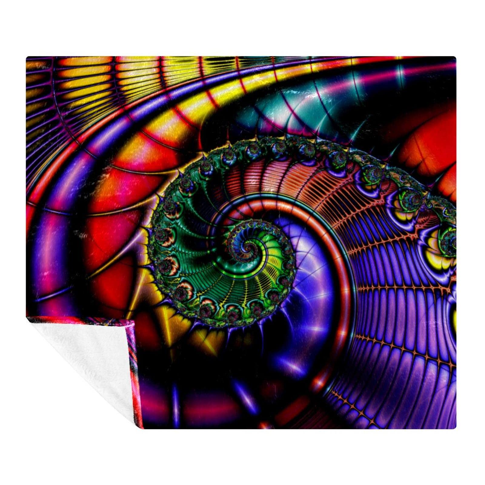 Couverture polaire legere en microfibre haut de gamme motif spirale doux