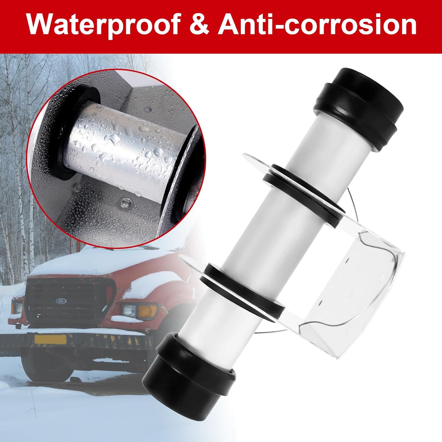 Trailer Document Holder Waterproof Registration Card Box with End Caps for Truck Trailers Body Auto Vehicle Tractor Insurance Aluminum 1-5/8" x 9-7/16" Tube Style (16 Pack)