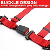 Vista 4 de Yakitoko - Juego de arnés de seguridad universal de 4 puntos, 5 cm, para Go Kart, UTV, ATV, rojo para carreras