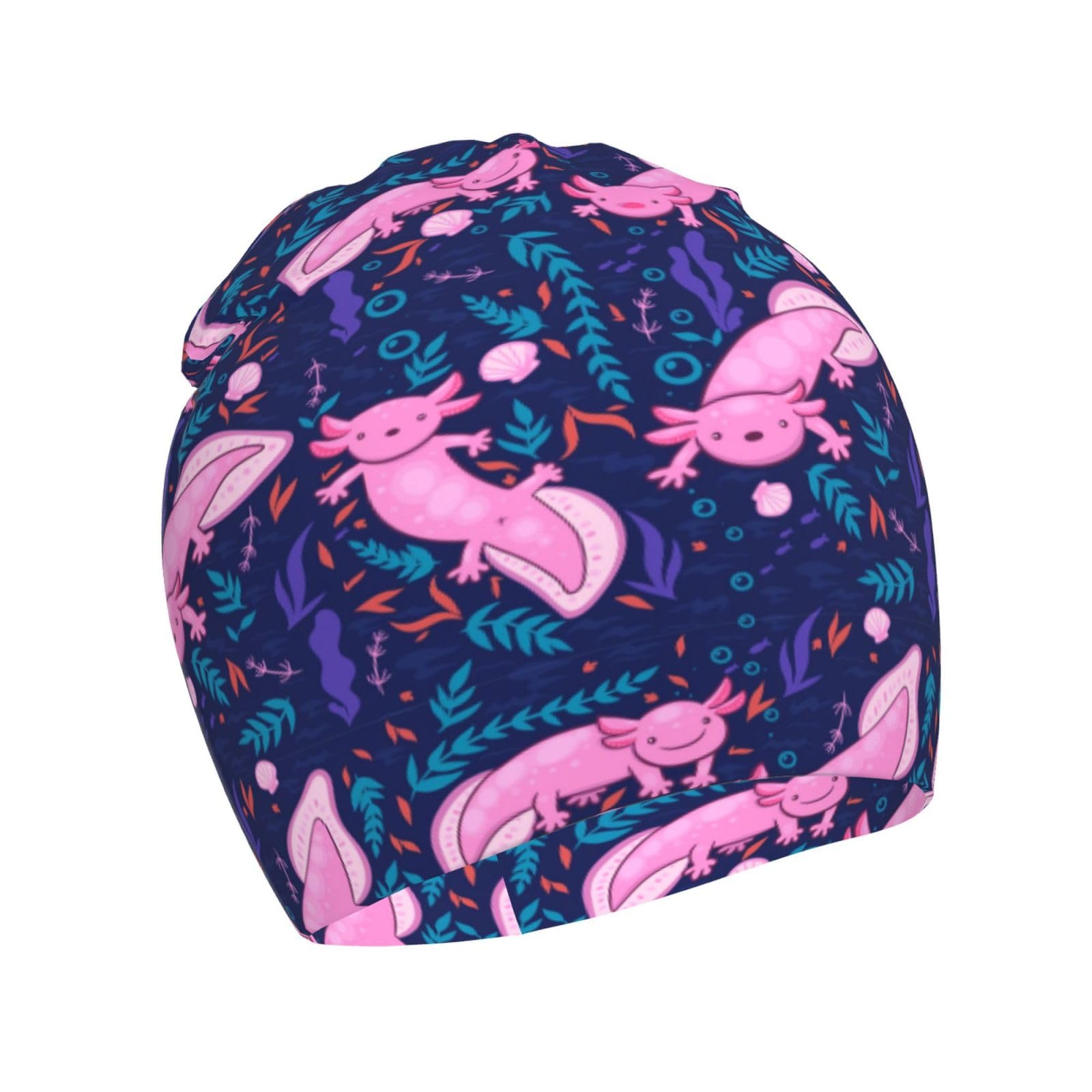 Rqzwdq Cute Axolotl Kawaii Pattern Kids Beanie Hats Warm Knit Beanie Cap Skull Caps Gifts Decor for Boys Girls White