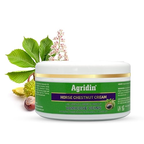 Crema de castaño de indias para piernas y cuerpo - Alivio de las venas varicosas, antihinchazón, soporte de circulación - Enriquecido con aceites de