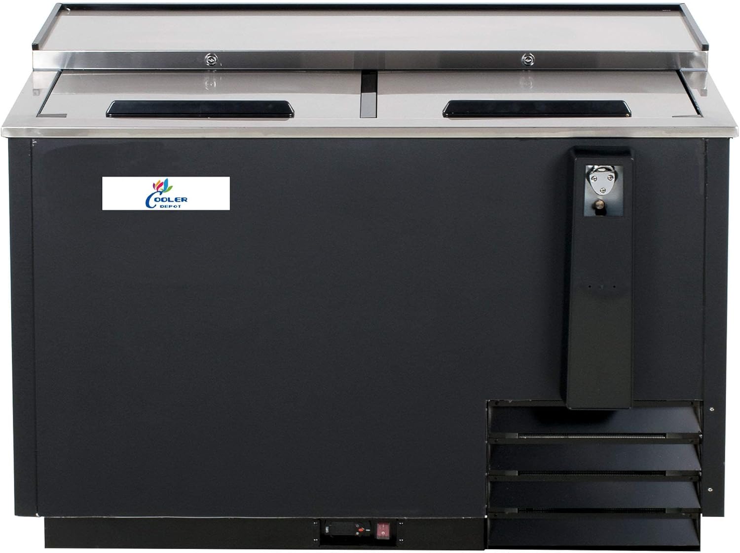 Horizontal Bottle Cooler Deep Well 50” Two 2 Door Commercial Beer Bottle Refrigerator Stainless Steel Top Lid NSF -JBC-50-dup-2