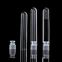 Vista 3 de 50 tubos de ensayo de plástico transparente de 0.472 x 2.953 in con tapas de presión, 0.2 fl oz