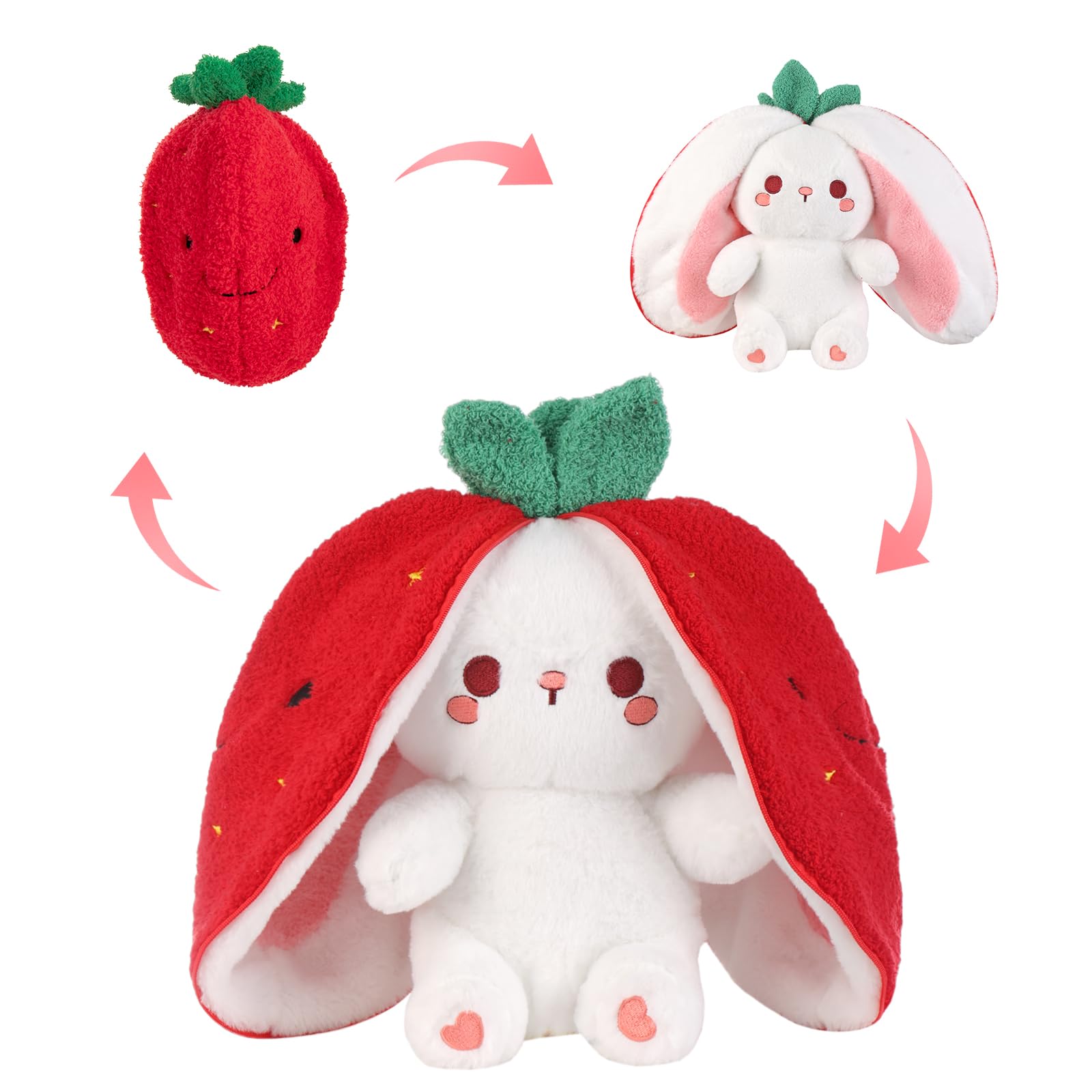 Amazon.com: Emoin Easter Reversible Bunny Stuffed Animal, 10-Inch