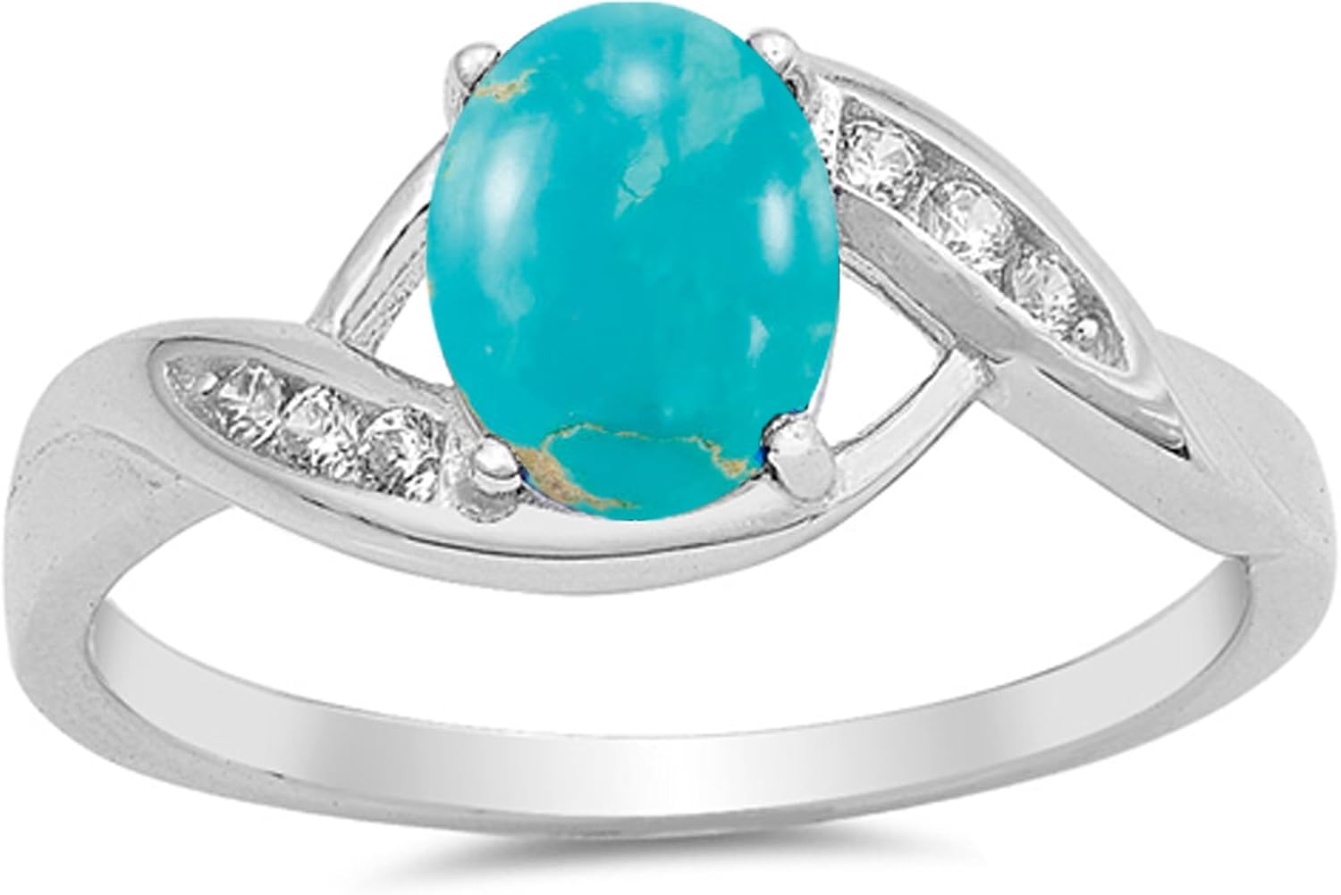 CHOOSE YOUR COLOR Sterling Silver Oval Ring