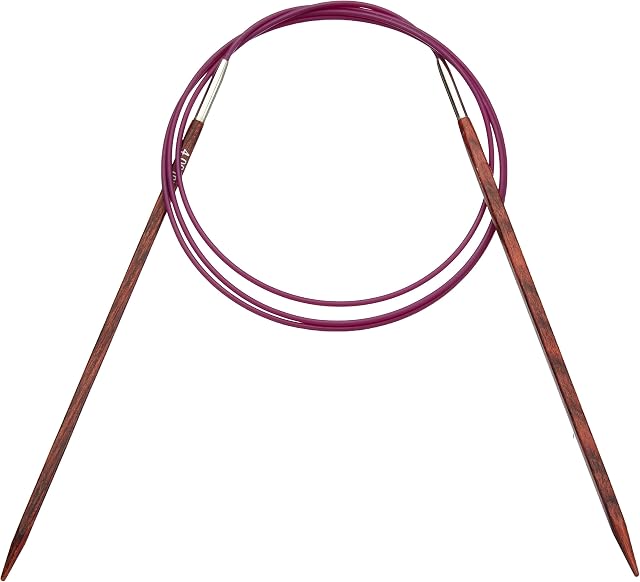 KnitPro KP25343 100 cm x 4 mm Cubics Fixed Circular Needles, Rosewood , Pink