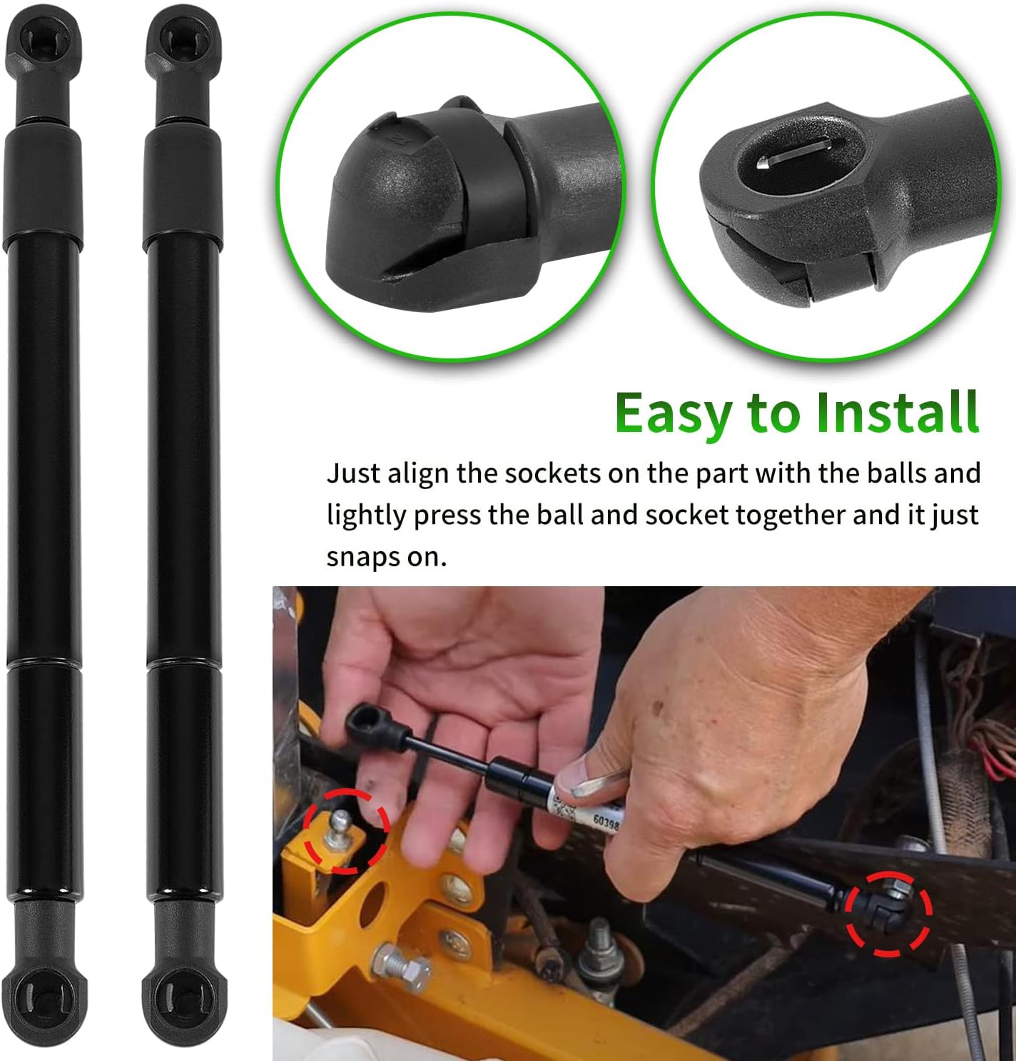 2 Pack Steering Control Dampers Compatible with 603983, P10117, P7124 for Hustler Raptor SD SDX X XD XDX XL Flip-Up Limited FasTrak, Big Dog & More Mower Models