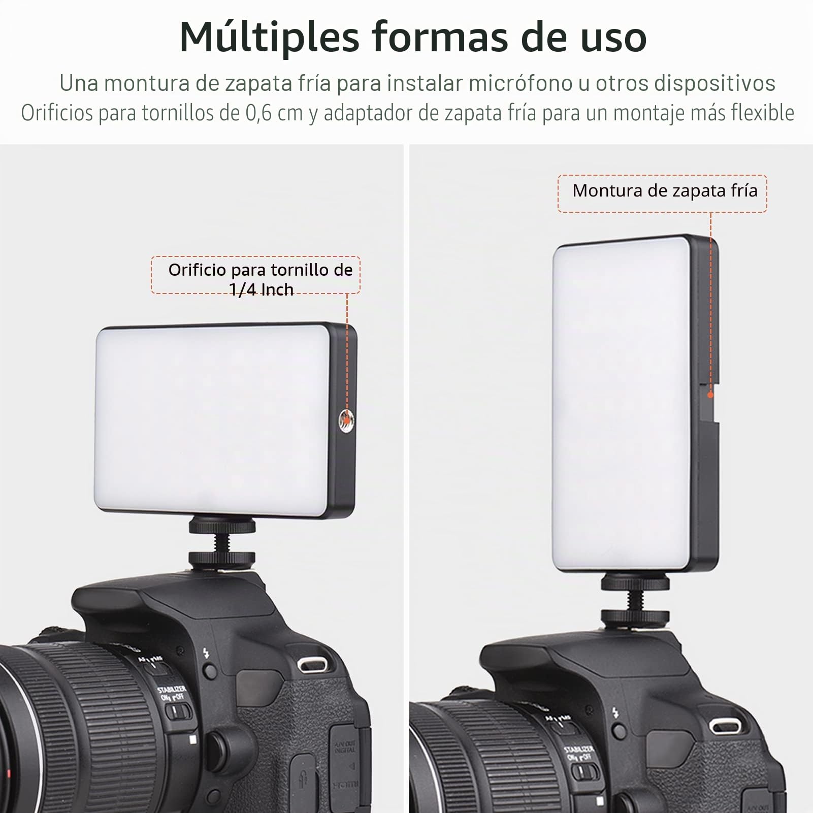 Andoer - Lámpara de vídeo LED RGB con batería de 3100 mAh, Mini luz para cámara, Intensidad Variable 2500K-9000K, Recargable con Pantalla LCD para Macro, fotografía de Productos y Vlogs