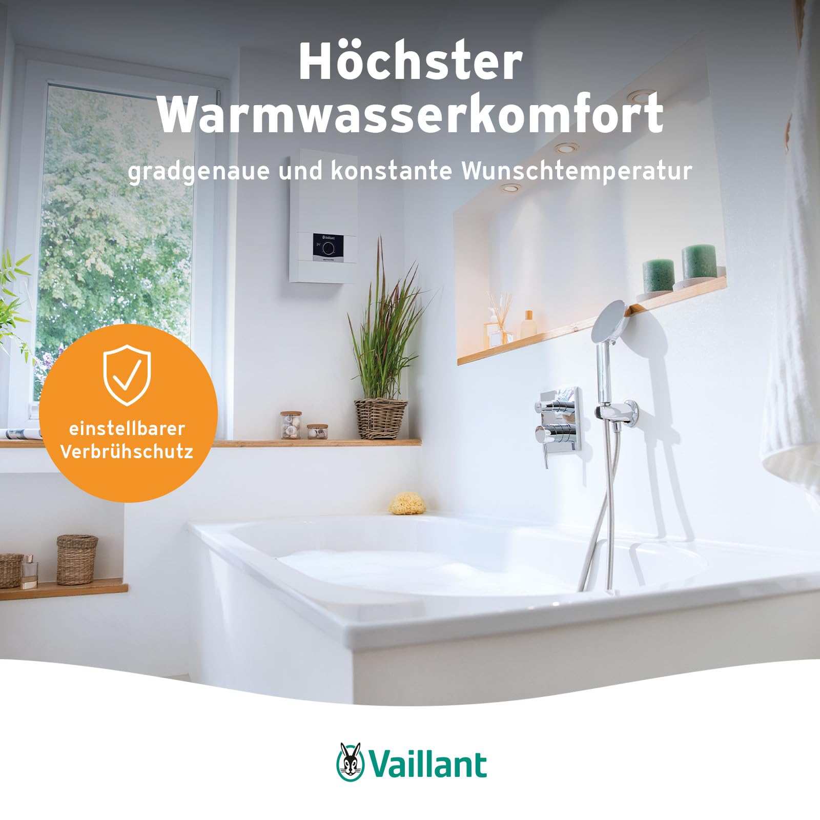 Vaillant 0010023779 Elektroniczny Podgrzewacz Przepływowy, Biały, 24 kW