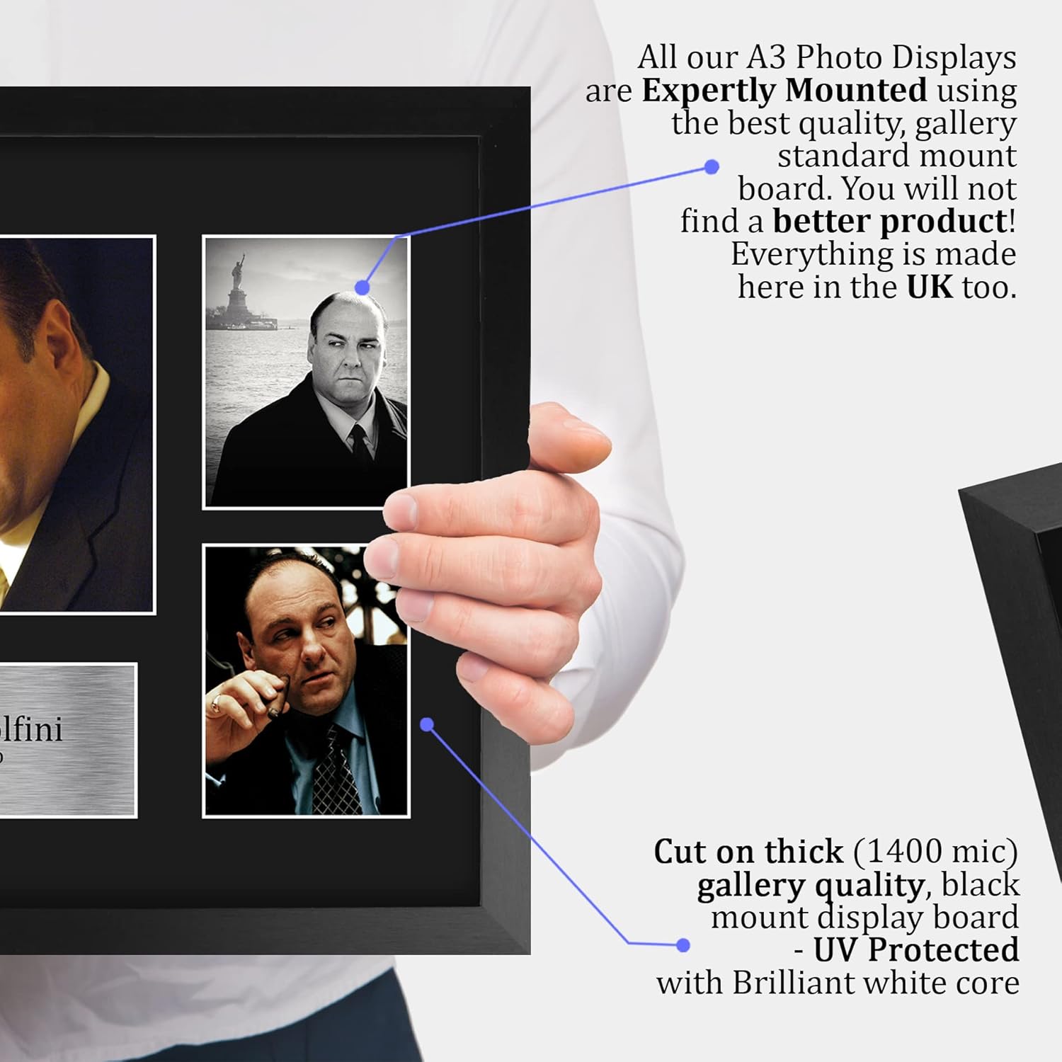 HWC Trading James Gandolfini Sopranos Tony 16 x 12 inch (A3) Printed Gifts Signed Autograph Picture for TV Show Fans - 16" x 12" Framed