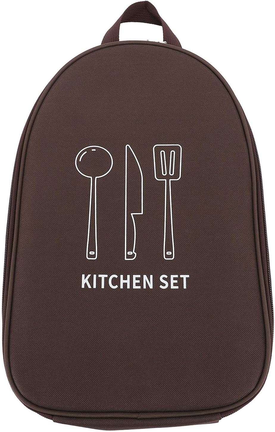 CCYLEZ Camping Kitchen Organizer, Oxford Fabric Cooking Utensils Organizer Bag Fashionable Portable Multifunctional for BBQ (Brown)
