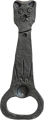Miniatura 3 de Creative Co-Op Abrebotellas en forma de gato de reproducción vintage de metal fundido, negro