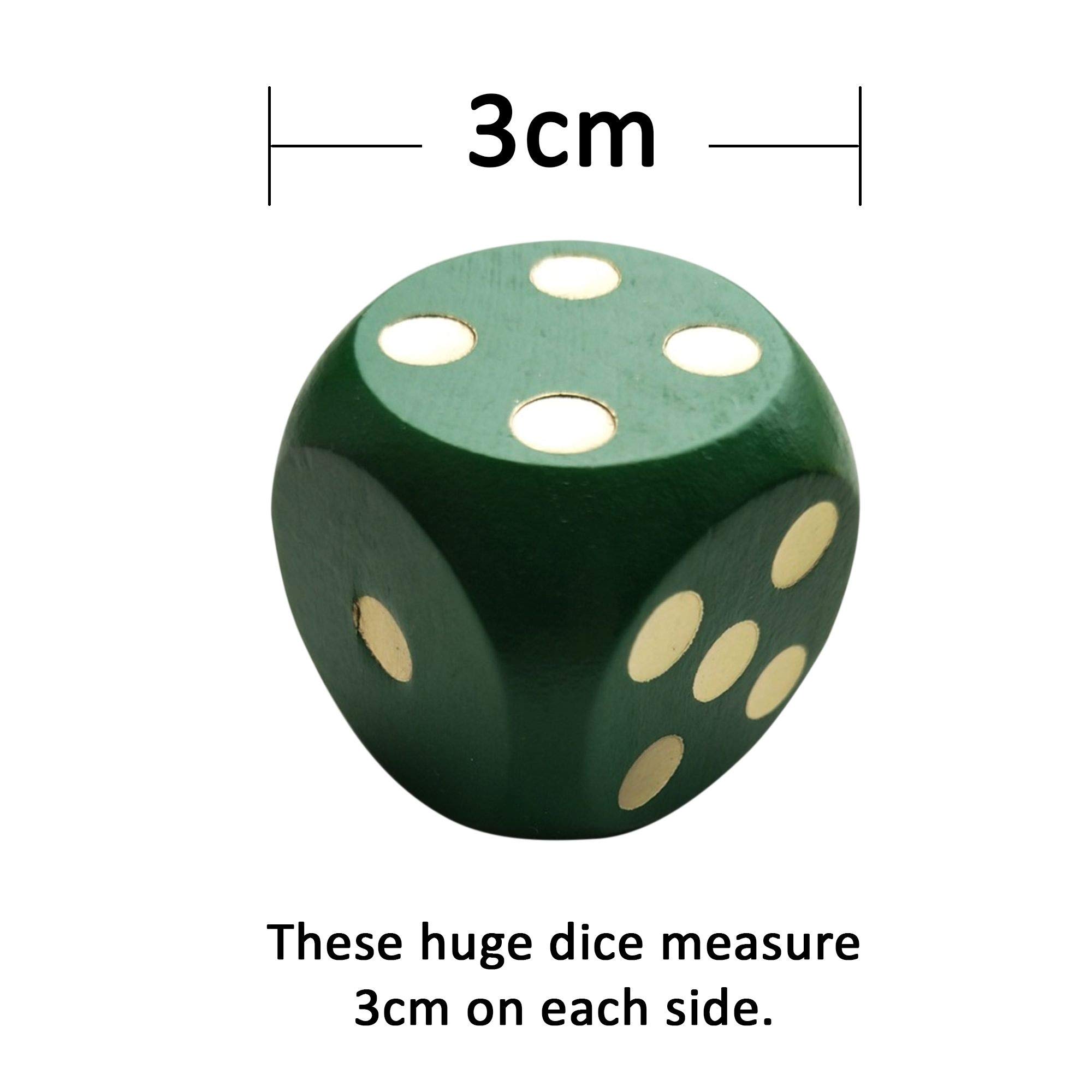Großes Holzwürfelset mit abgerundeten Kanten - 10 Bunte Teile mit Würfeltasche - Grinsender Wasserspeier WCN-9001 - ideal für Lernspiele, Rollenspiele, D & D