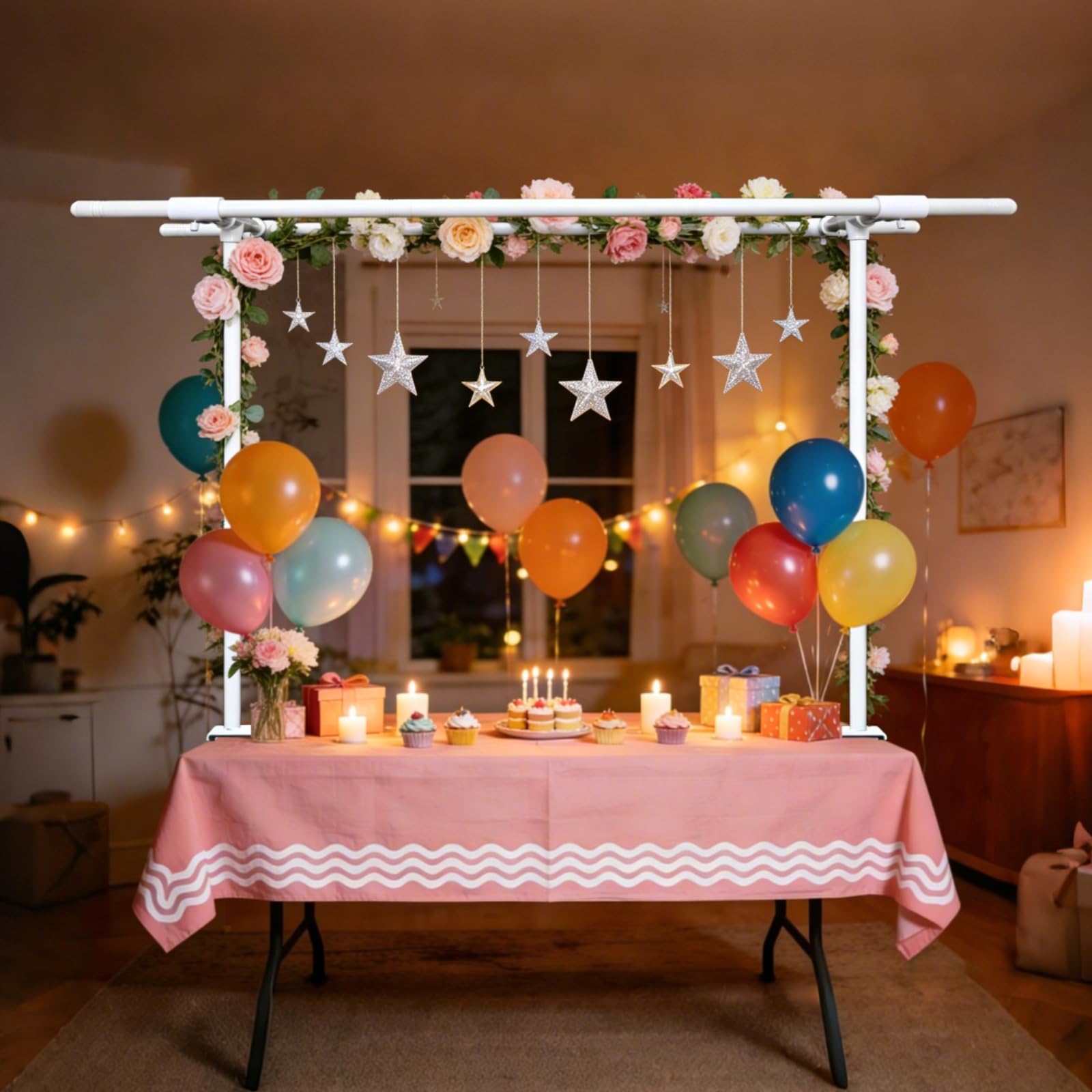 Photo 1 of Beyeutao Adjustable Double Crossbar Table Arch Stand